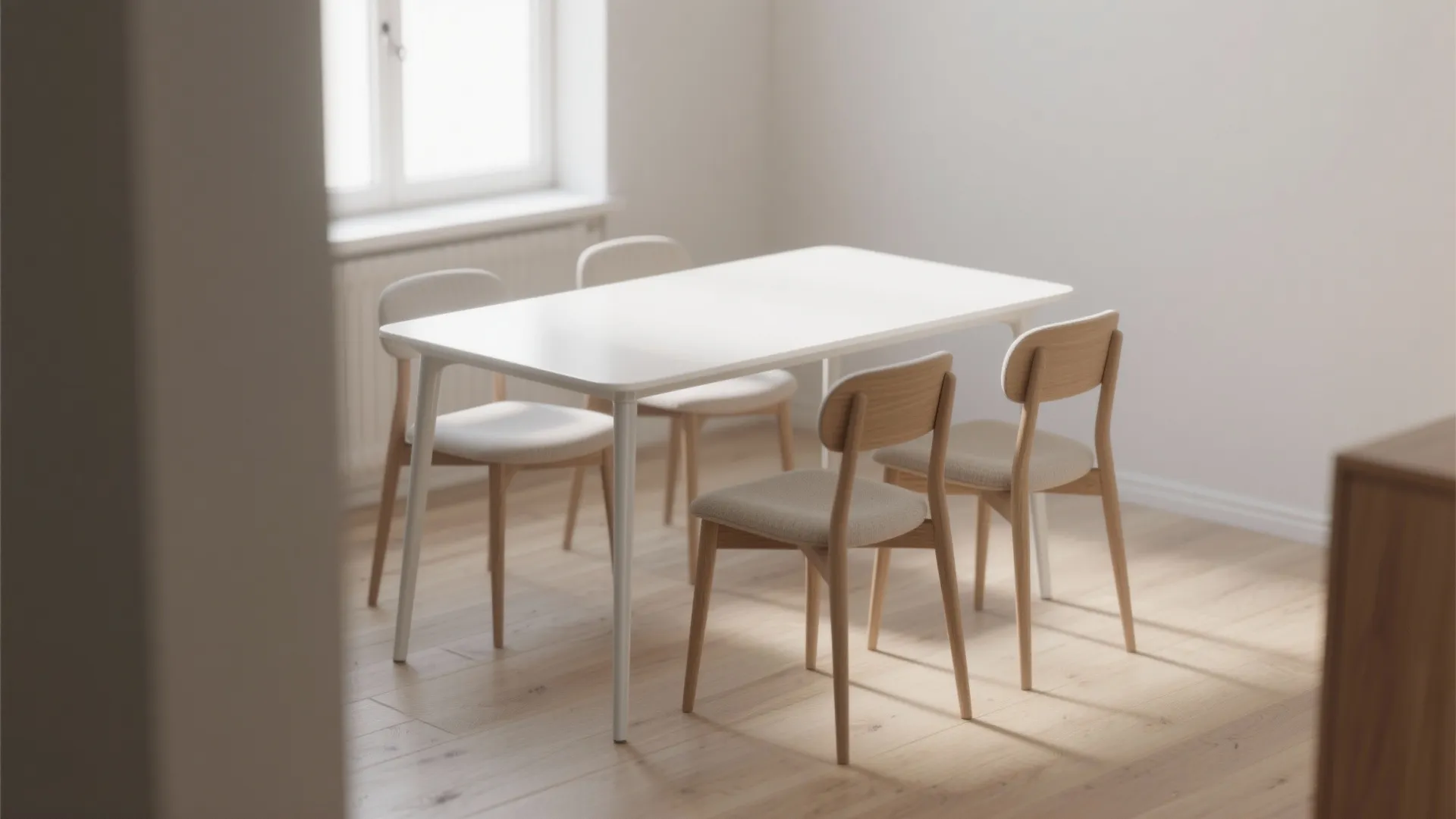 1. Slim-profile armless chairs