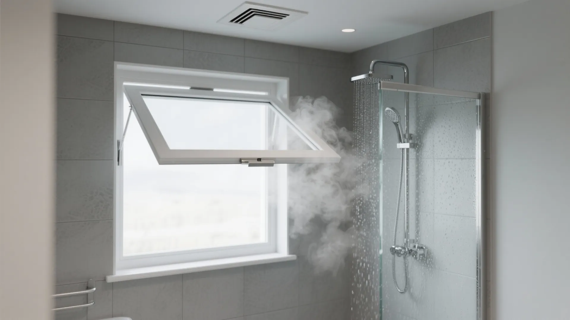 1) Slim UPVC Awning Vent With Integrated Low-Sone Exhaust