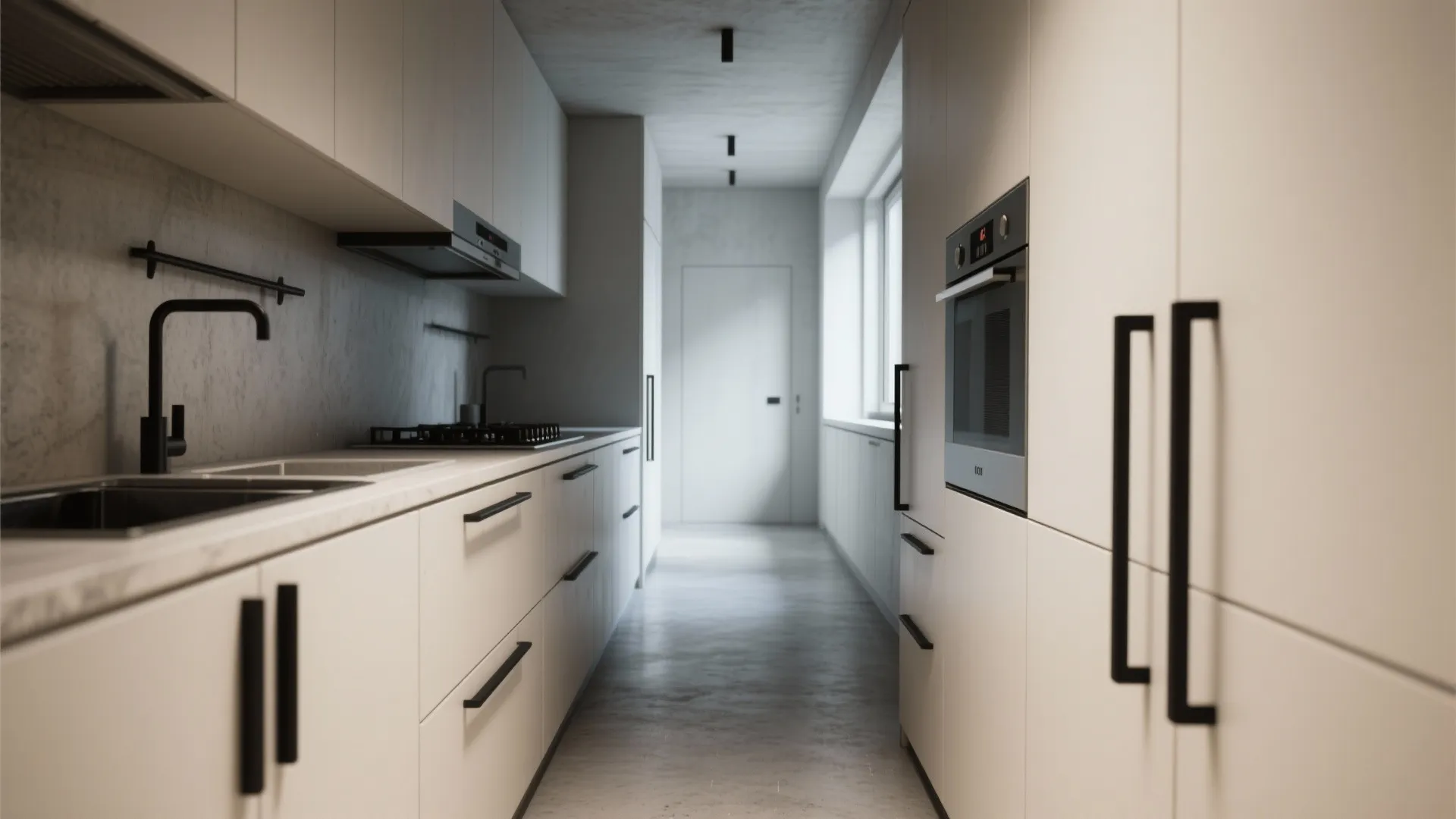 2. Slim bar handles to save visual space