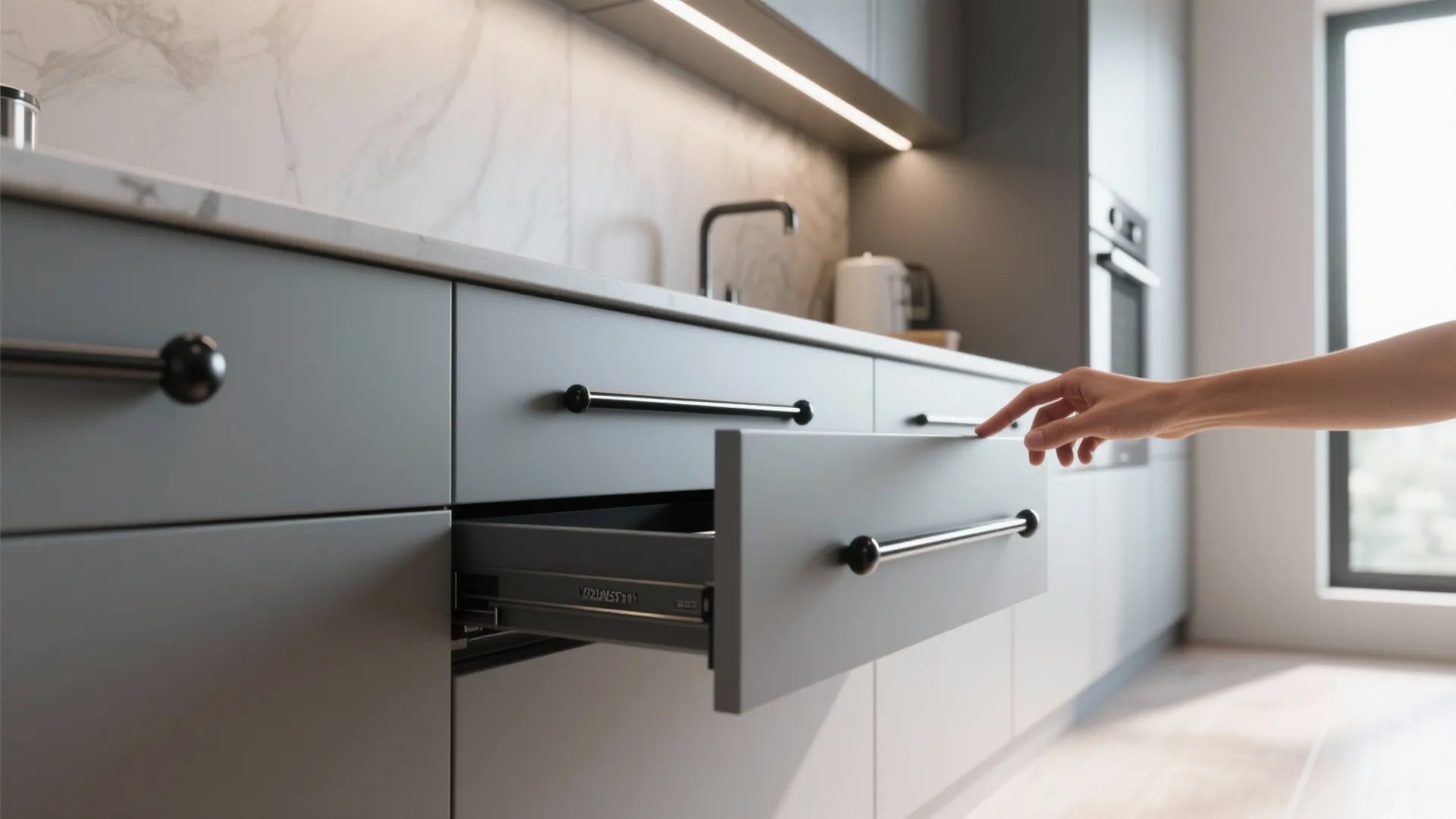 4. Slim bar knobs for modern kitchens