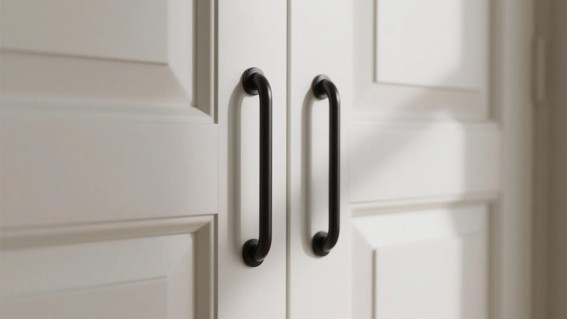 3. Slim Bar Pulls on Shaker Doors for a Modern-Farmhouse Mix