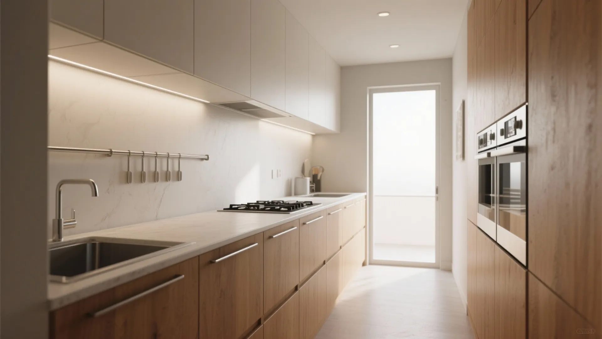 2. Slim bar pulls to stretch visual lines