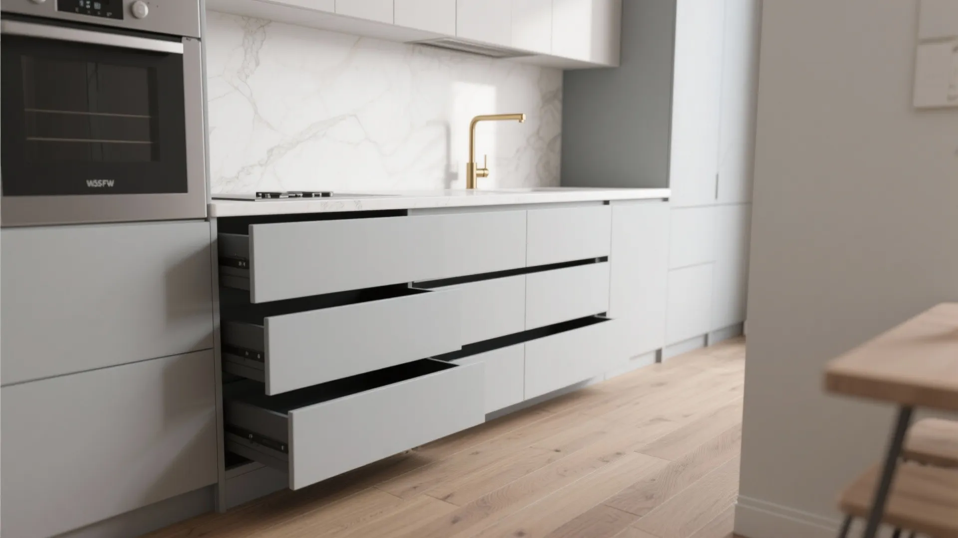 2. Slim bar pulls for a minimalist look