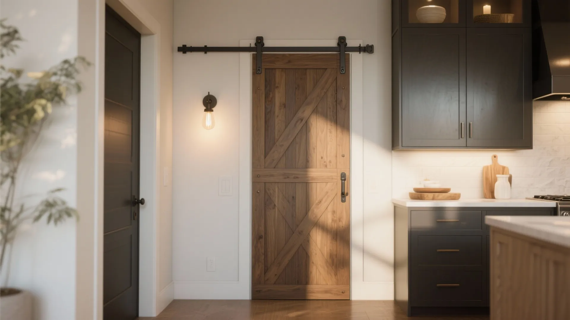 4. Slim Barn Doors on Thin Tracks