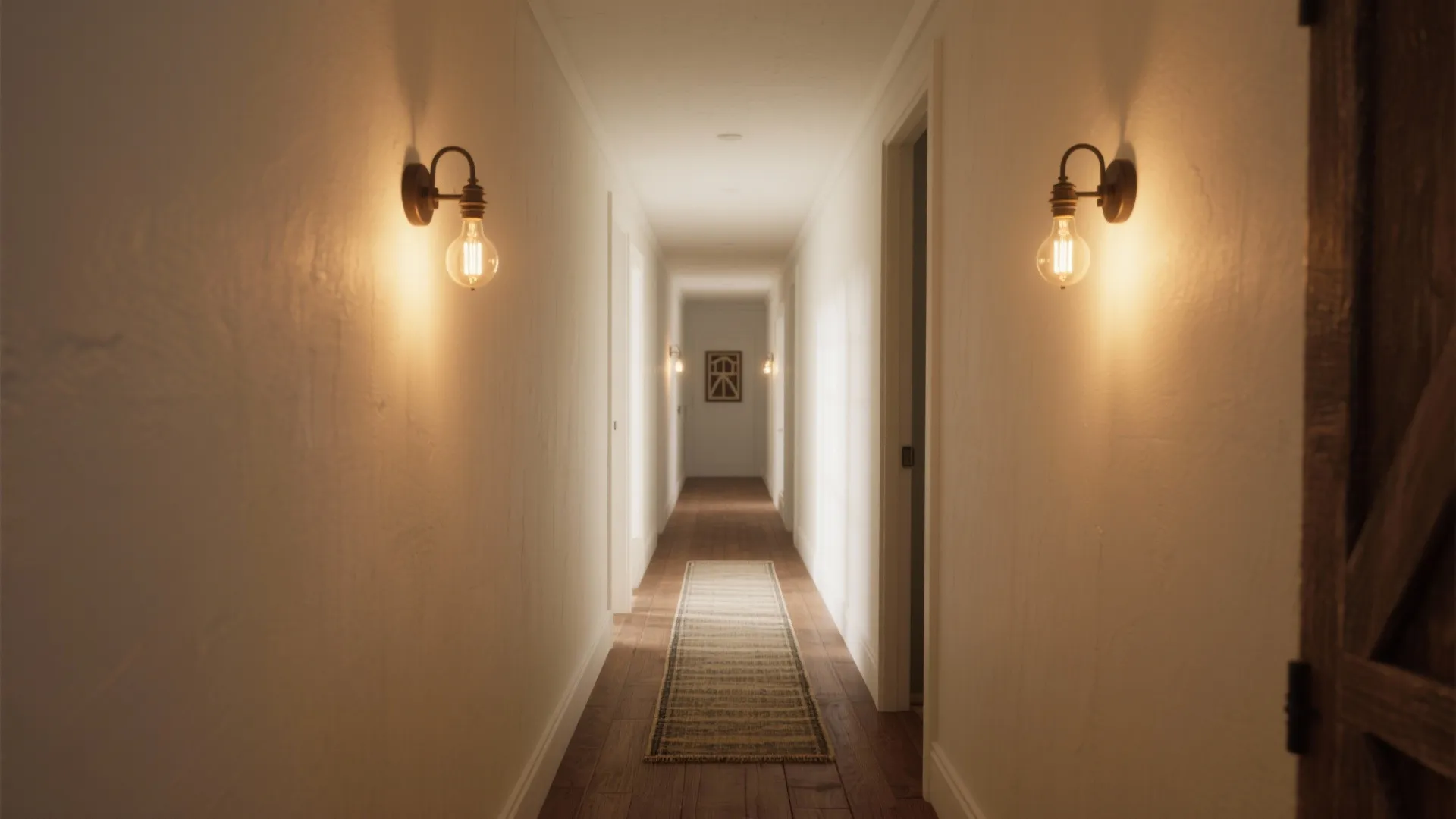 1. Slim Barn-Style Sconces for Narrow Hallways