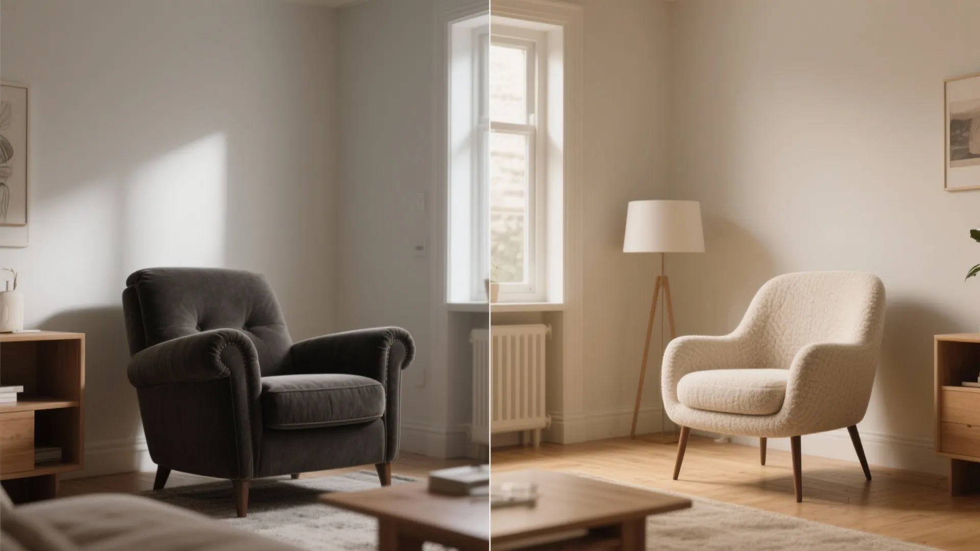 1) Slim‑leg accent chairs with airy silhouettes