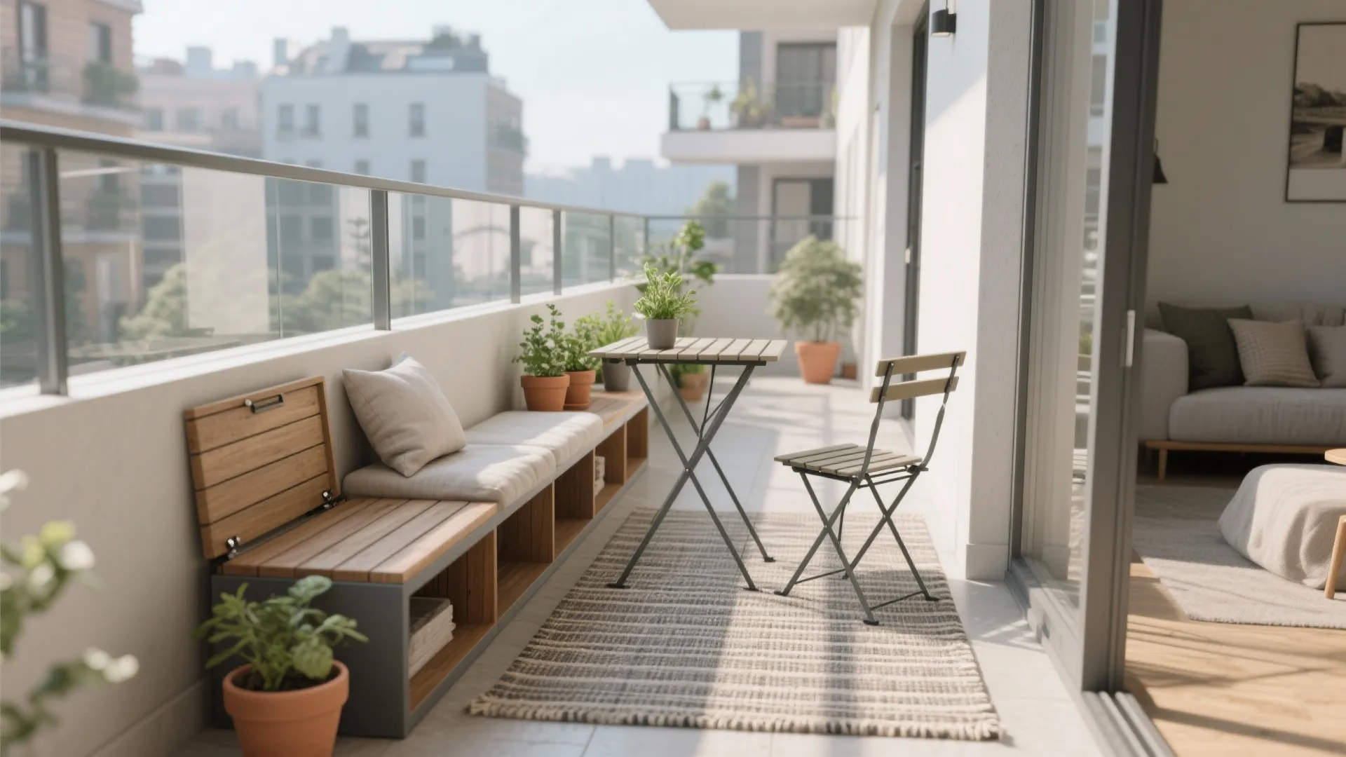 1) Slim Storage Bench Seating