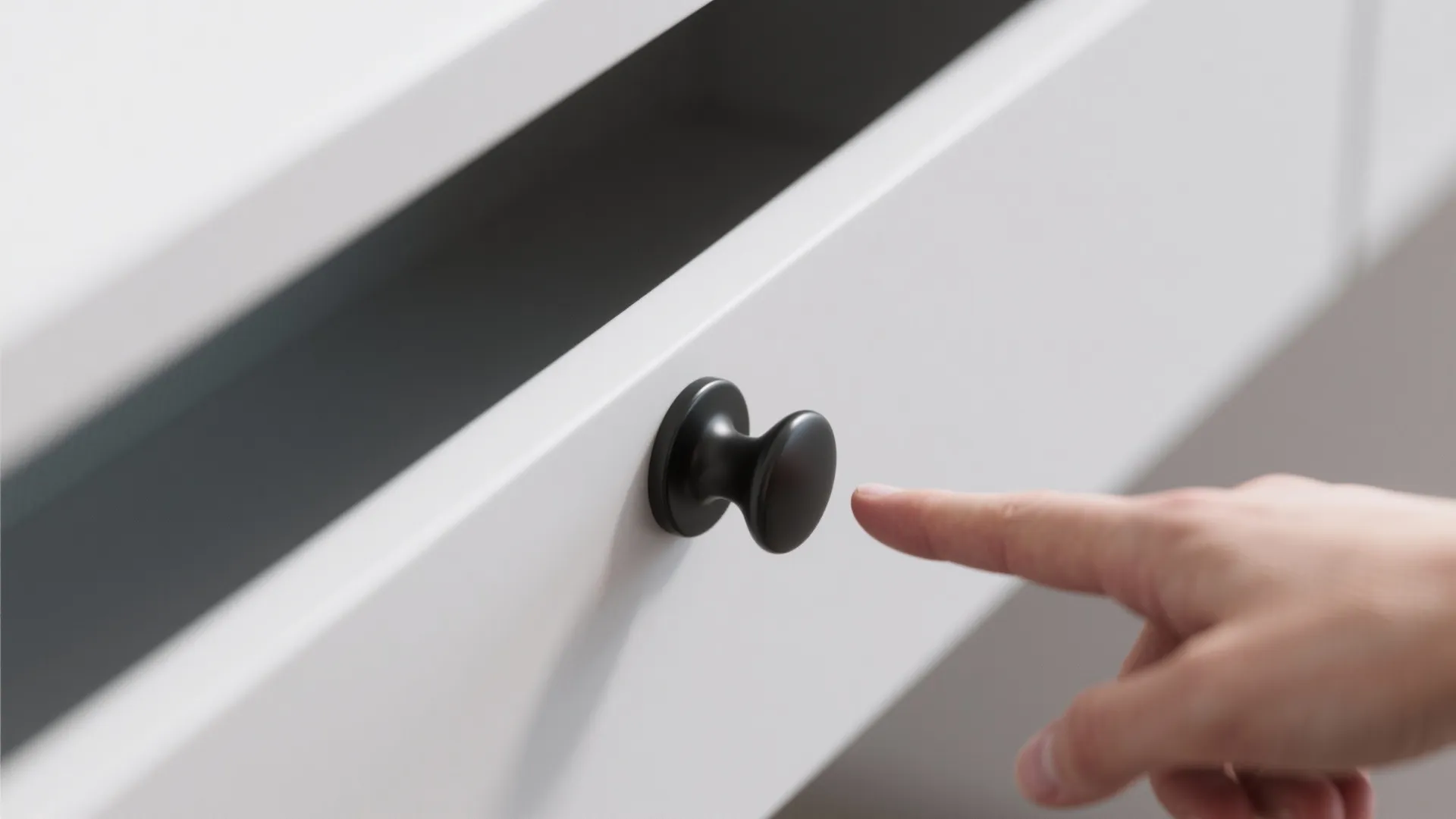 2. Slim black knobs for tight vanities