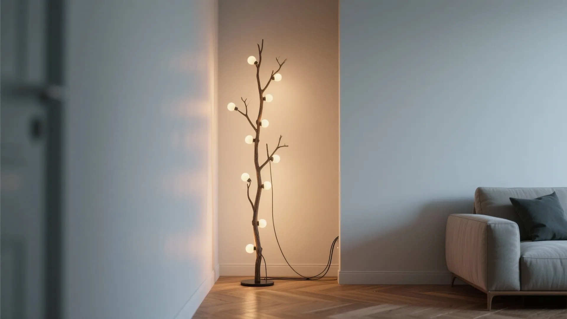 1. Slim Branch Tree Lamp for Corners