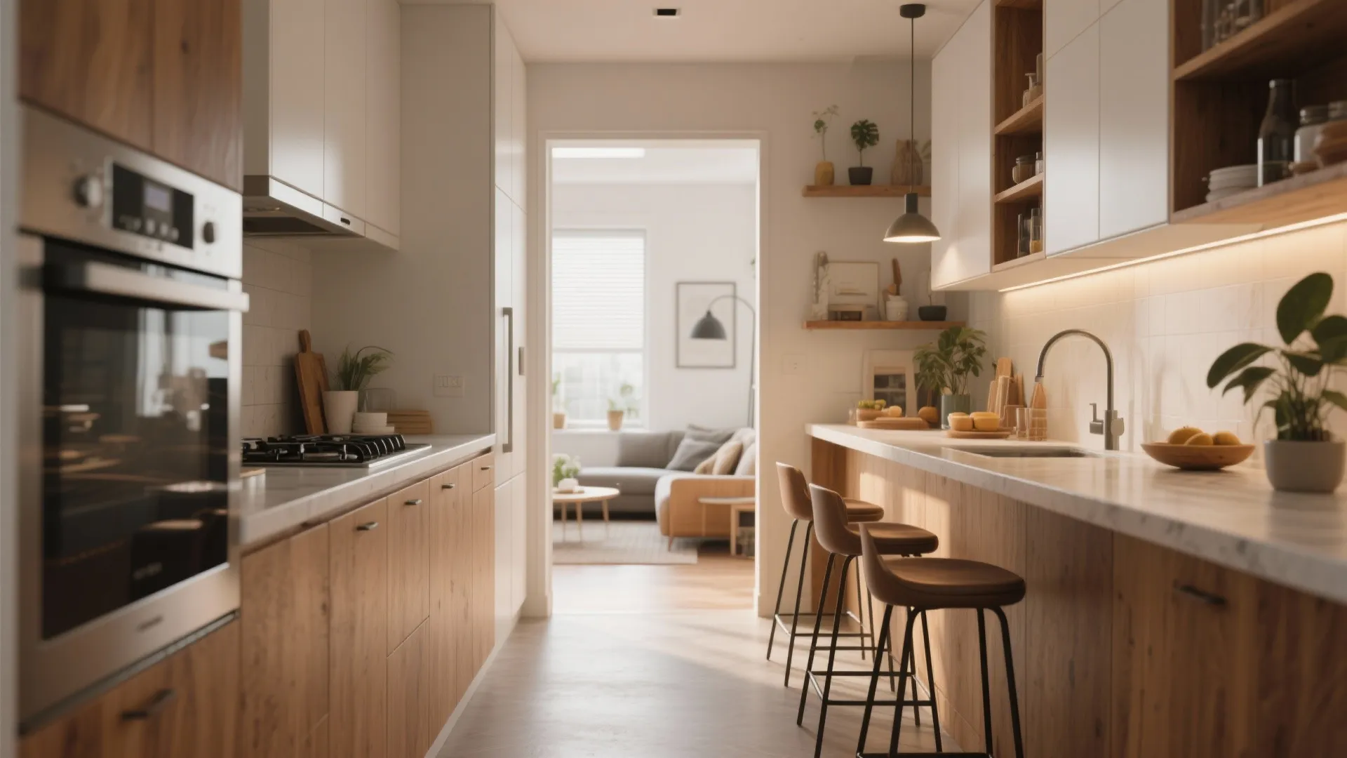 3. Incorporate a Slim Breakfast Counter