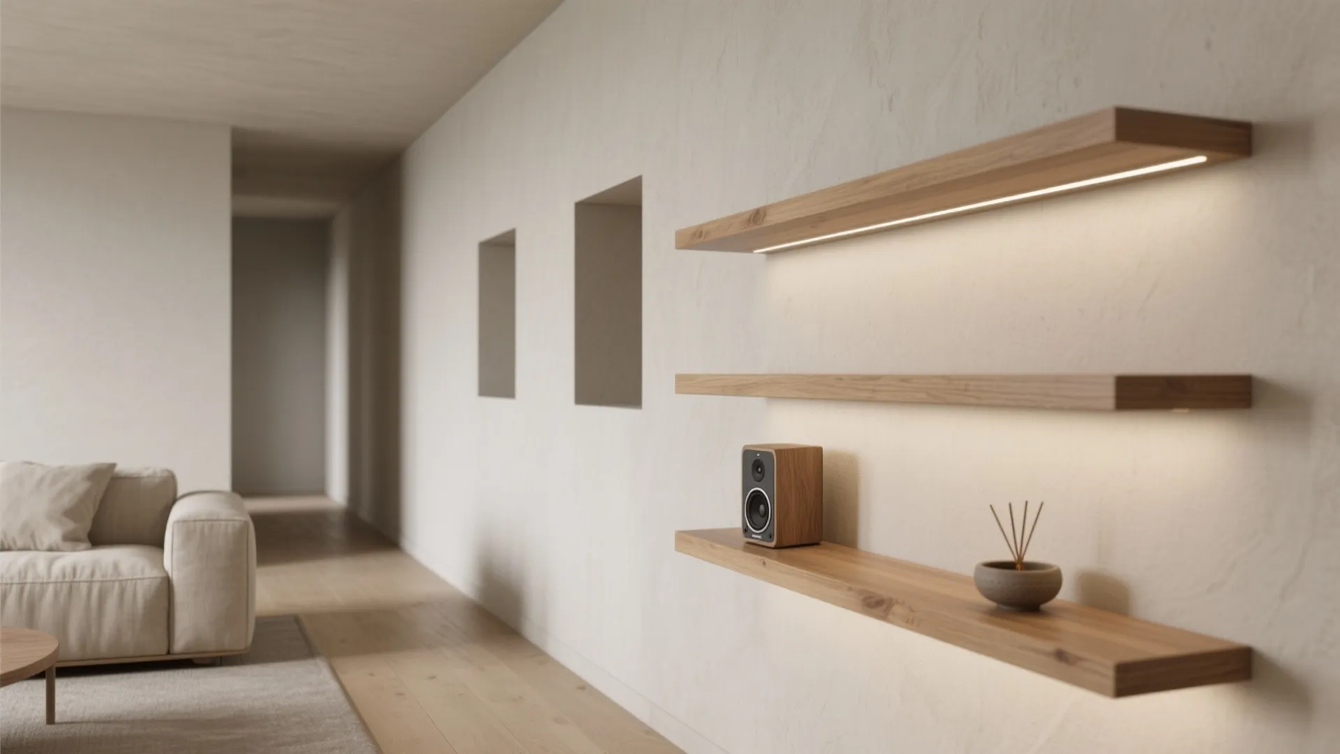 Slender Built-Ins and Niches That Float