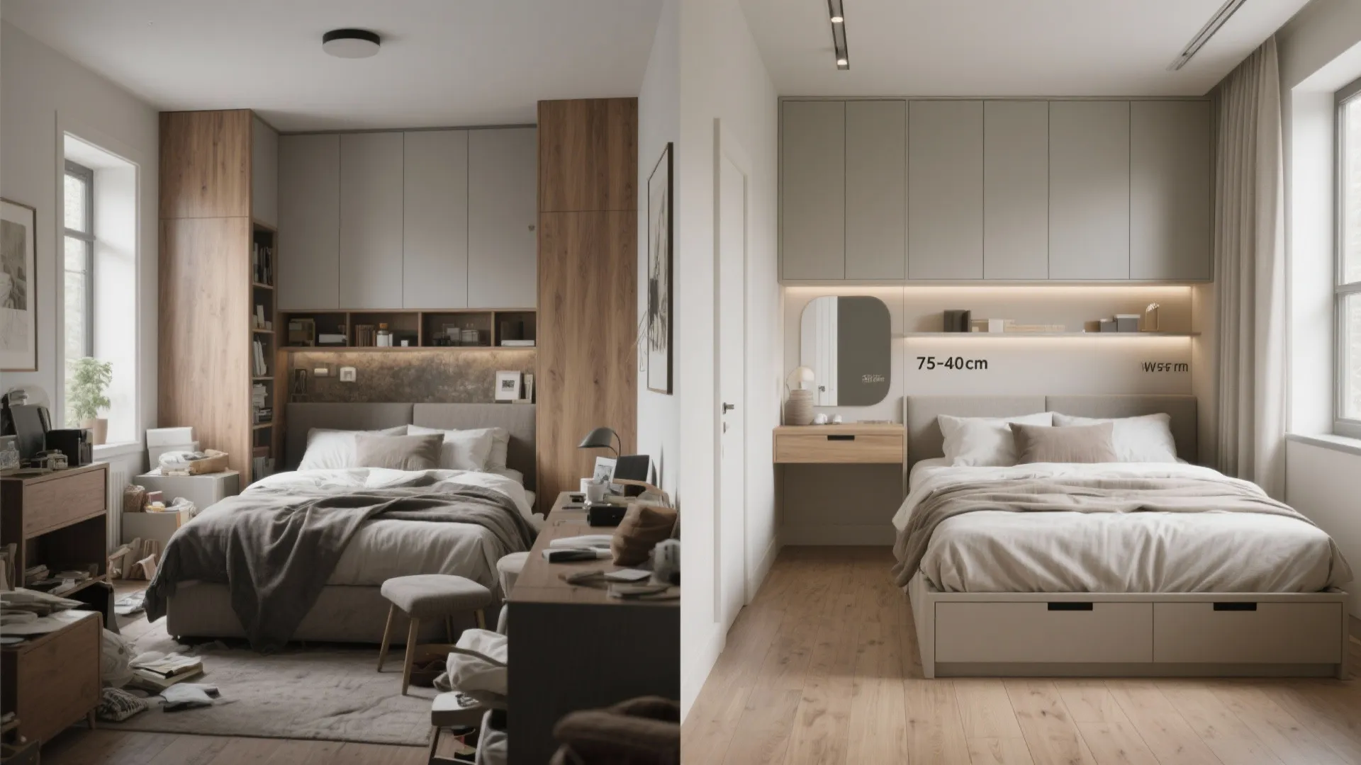 5. Opt for slim, custom storage and clear traffic lines