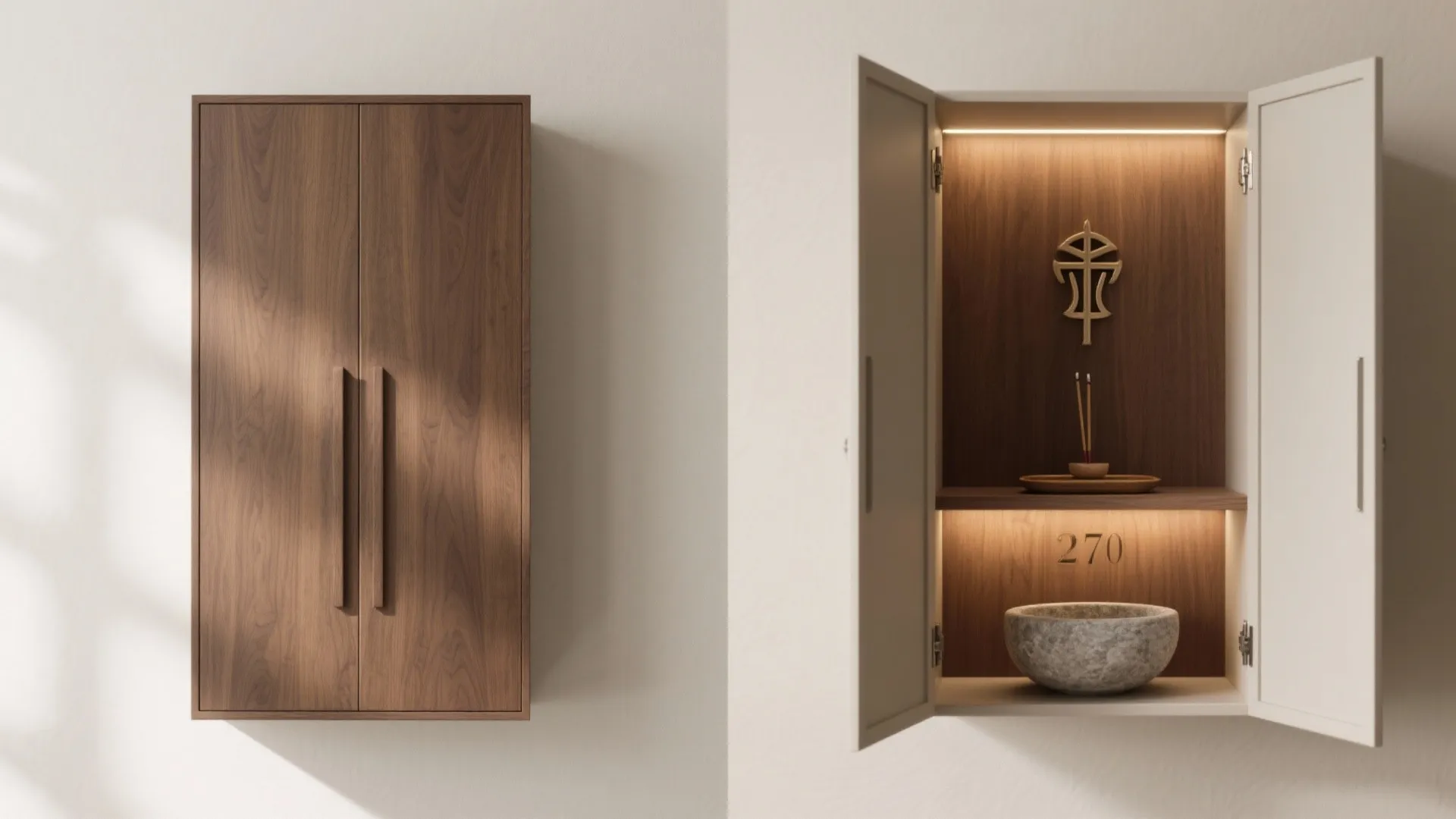Slim Wall Cabinet Altar (With Hidden Storage)