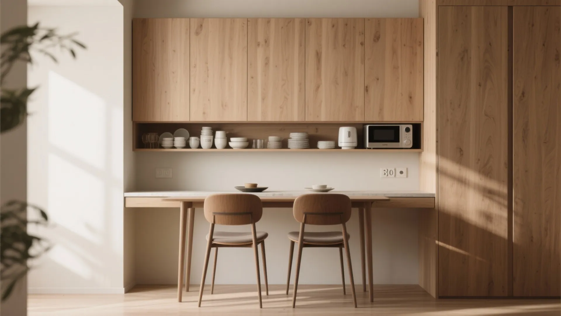 5. Double-duty cabinetry behind the set