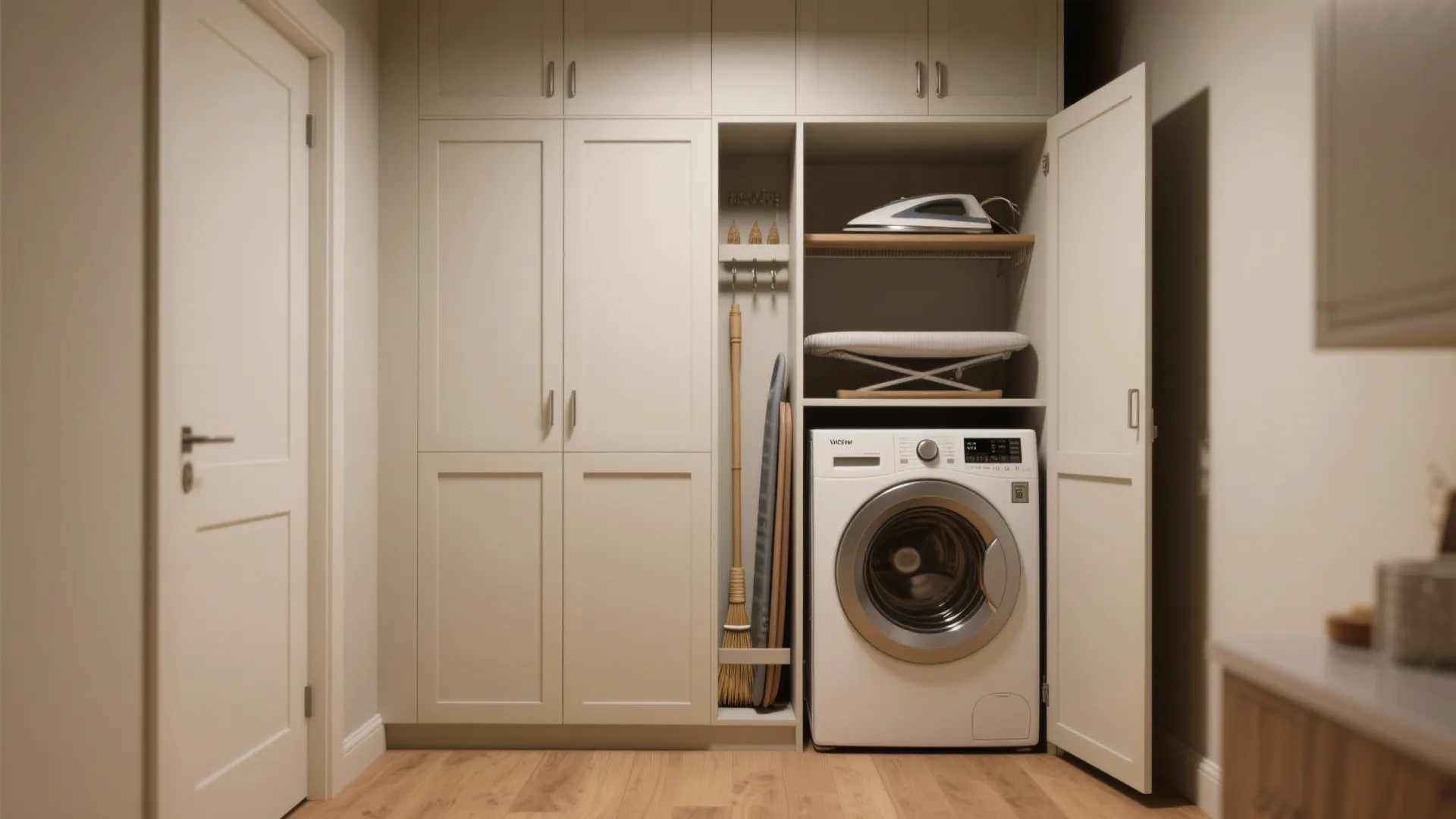 2. Slim Vertical Cabinets Beside the Machine