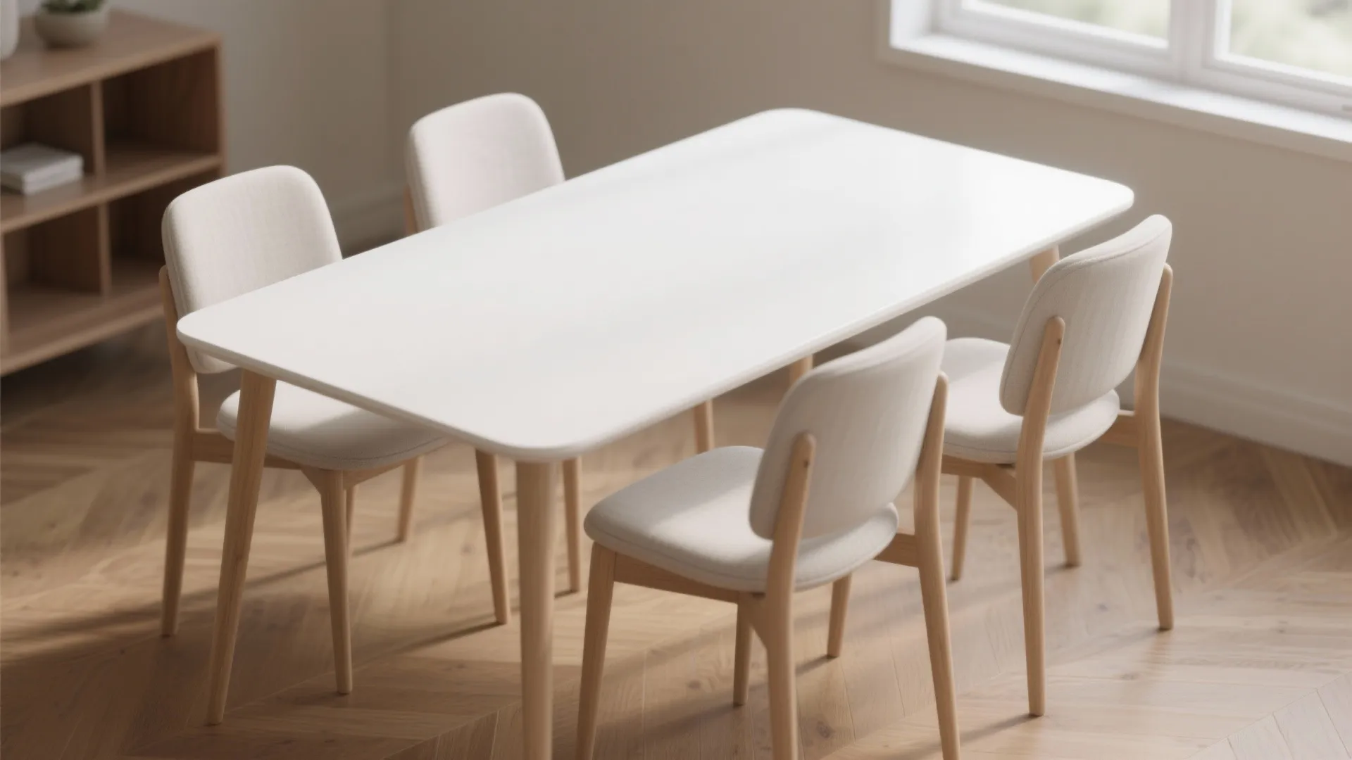 1. Choose slim-profile chairs to keep it airy