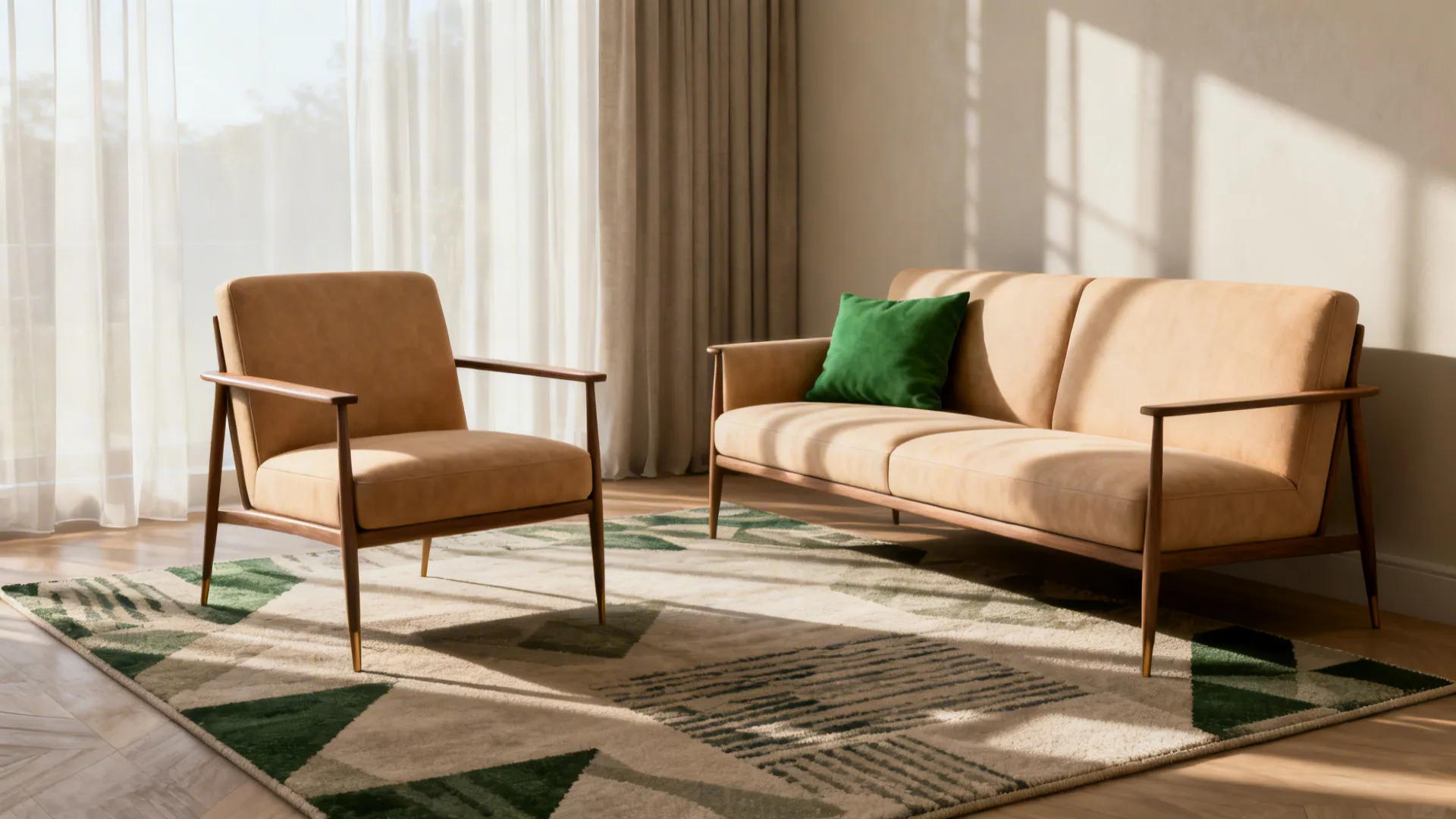 4. Slim-profile armchairs and armless loveseats