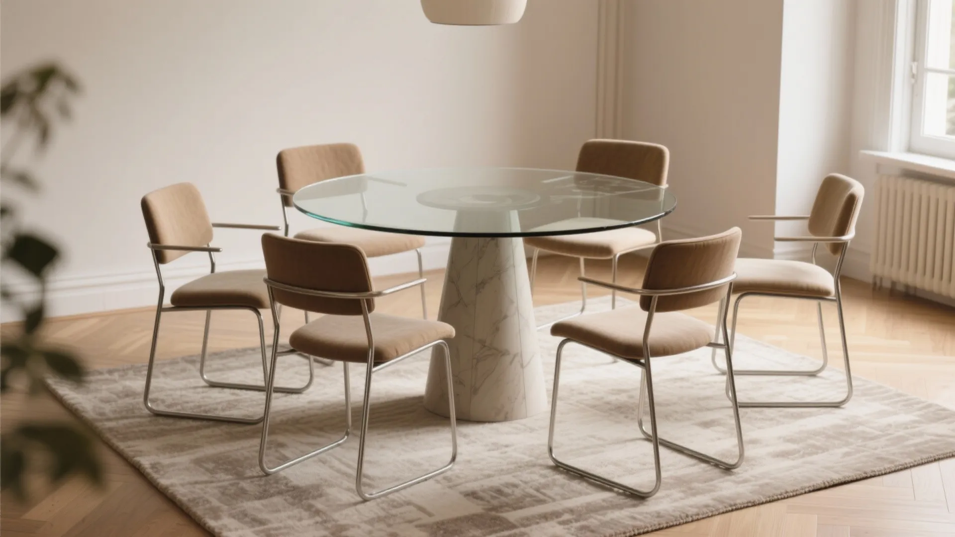 2. Choose slim, armless chairs for flow