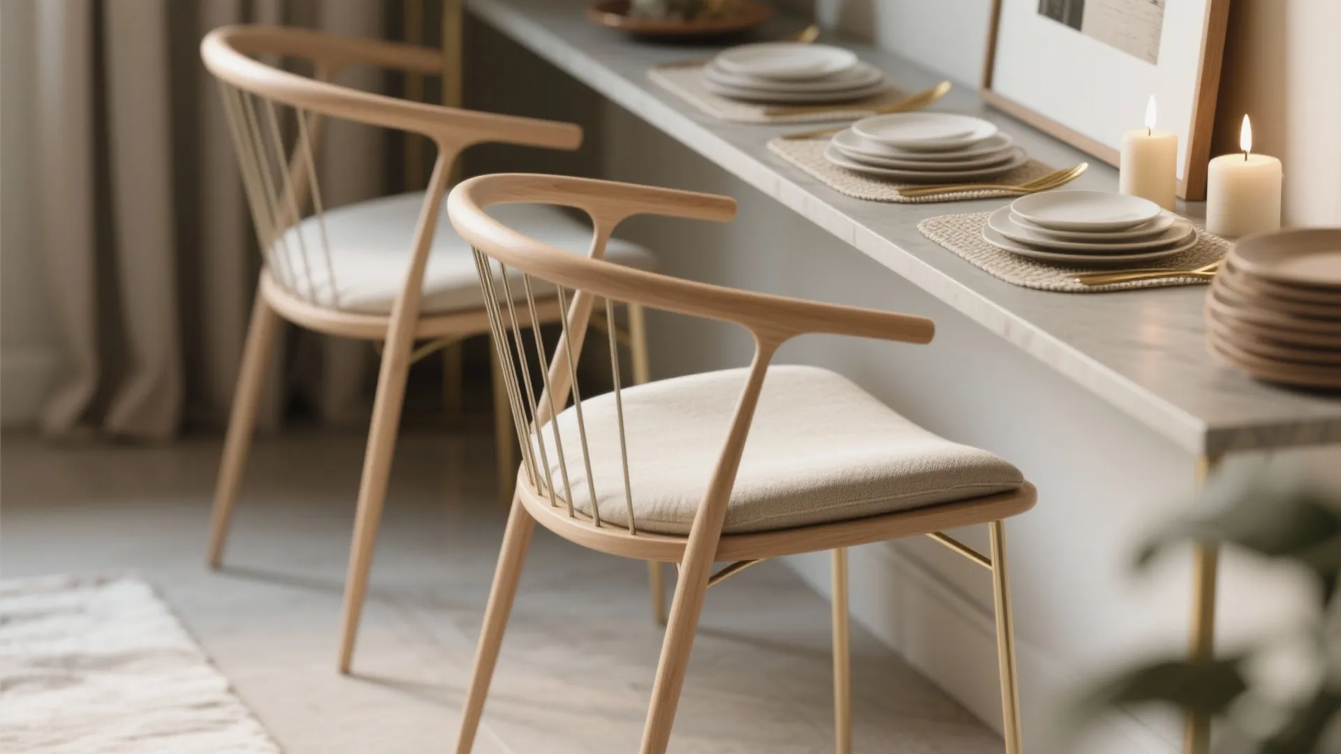 5. Mix slim chairs and smart storage