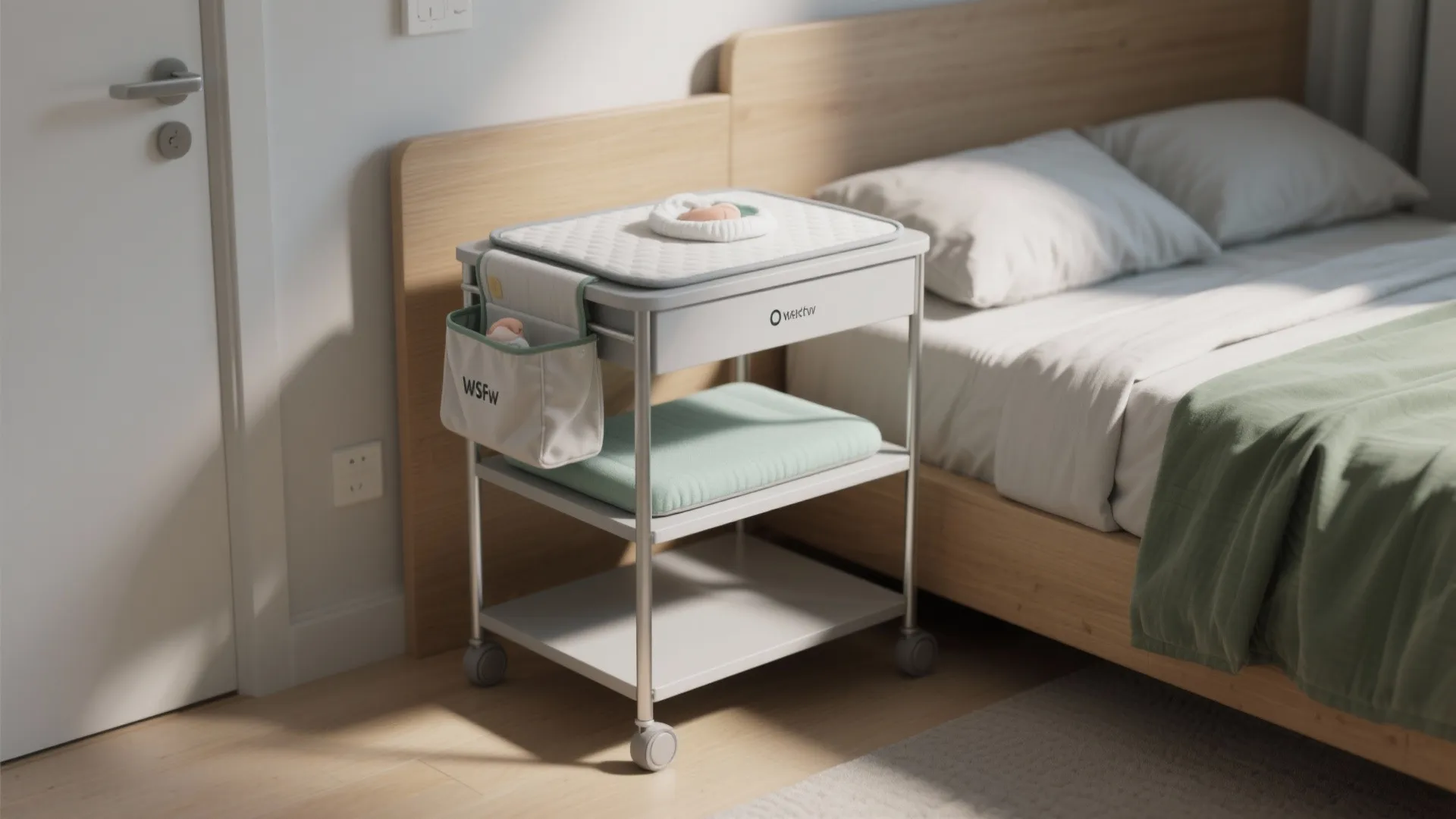 Portable changing caddy + slim cart