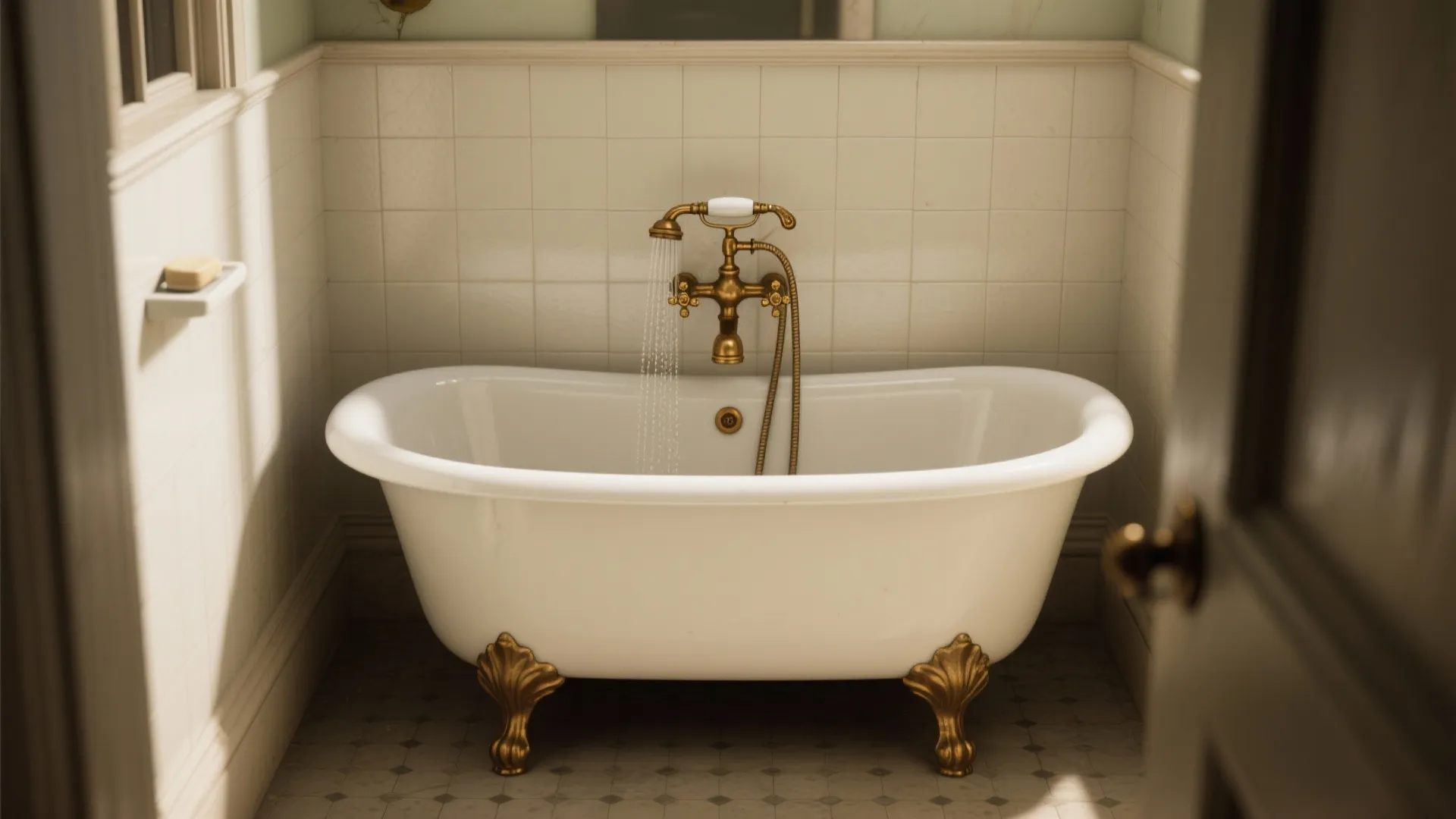 1. Slim clawfoot or roll-top tub