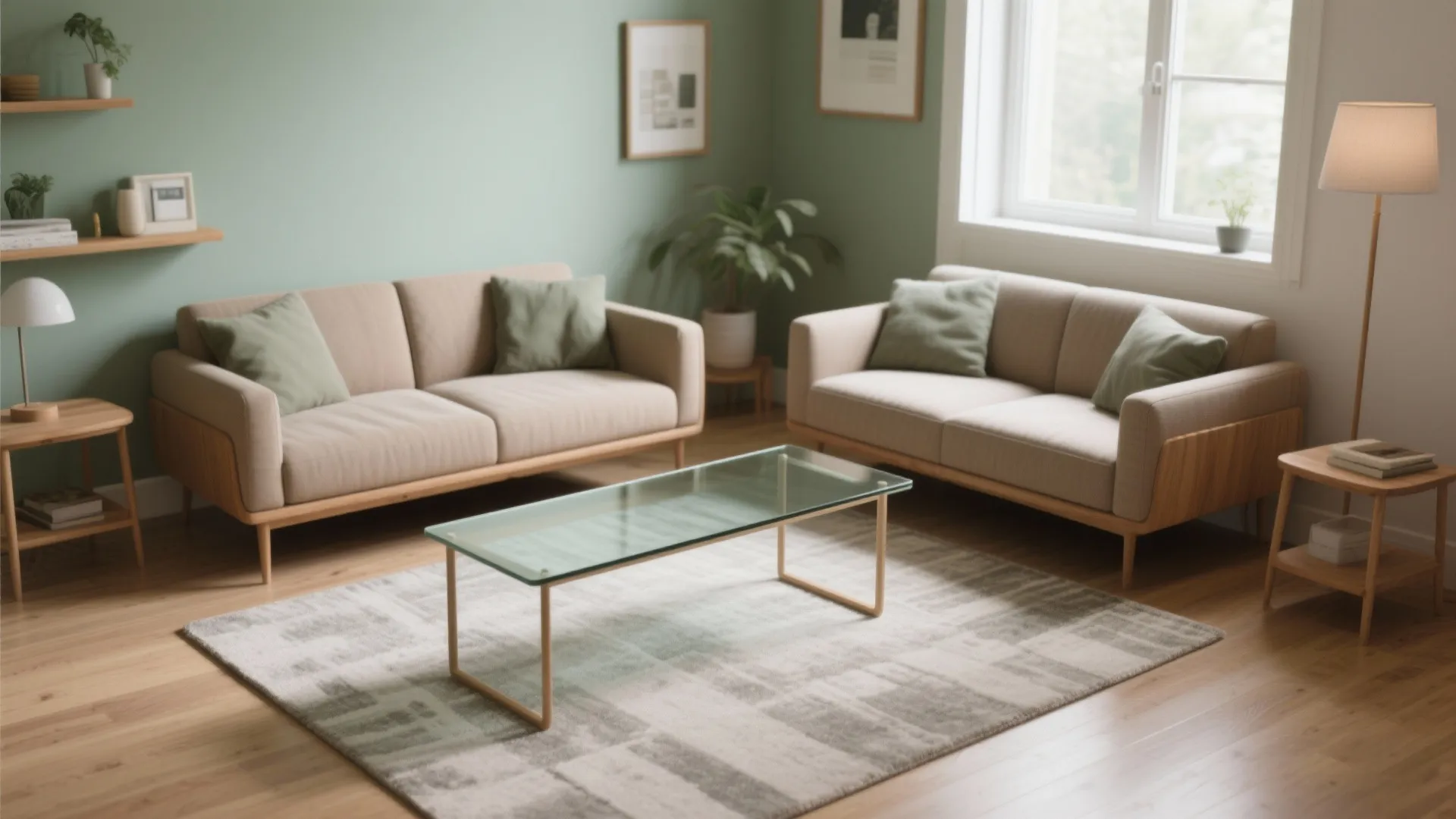 Symmetry With a Slim Coffee Table