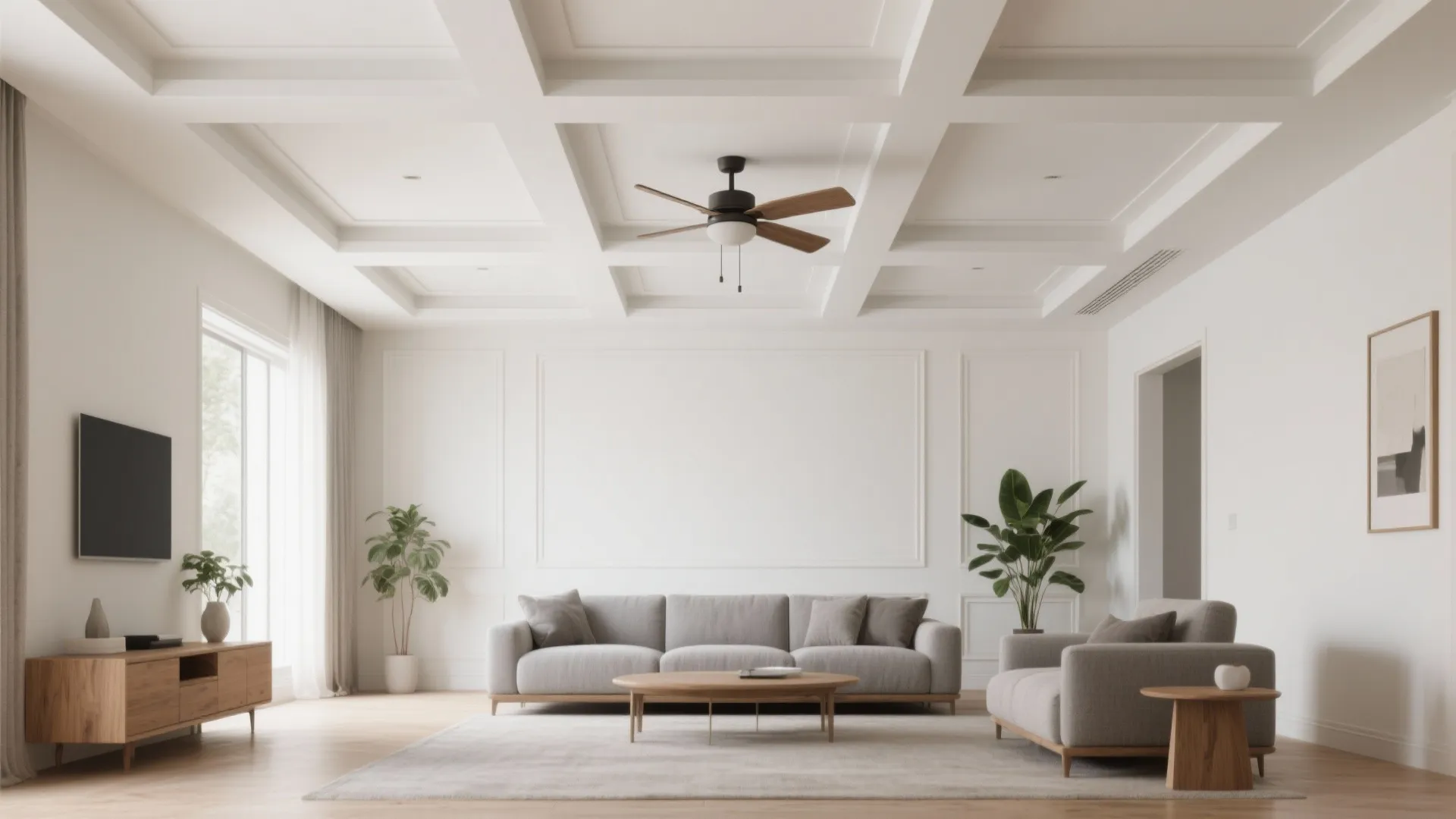 1) Slim Coffered Grid with a Clean Fan Center