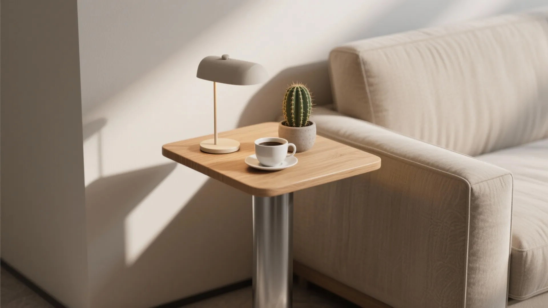 1. Slim column (tower) side table