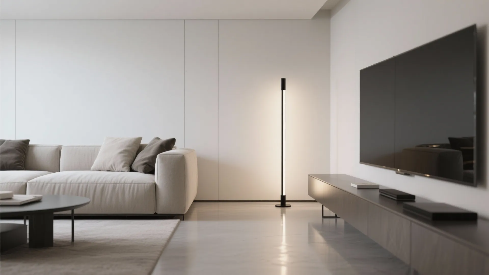 3. Slim LED Black Column Lamp for Minimalist Spaces