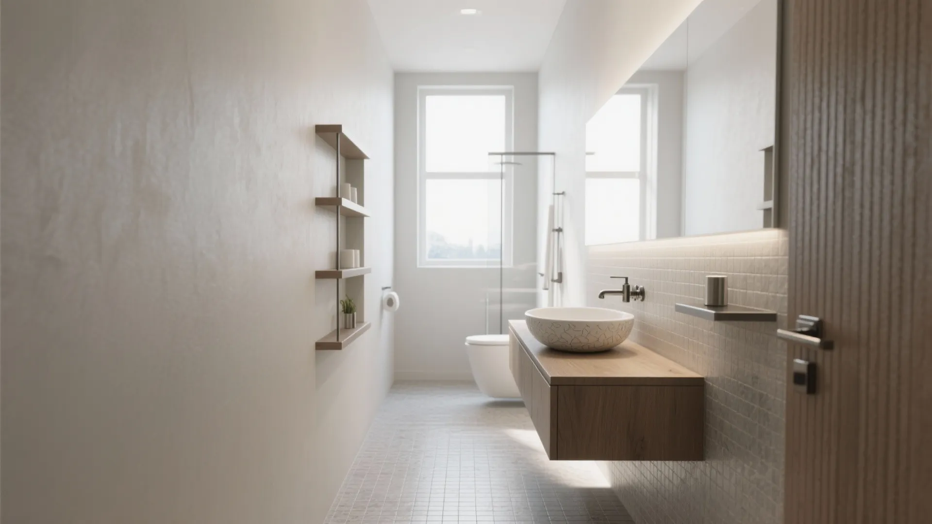 2. Slim Console Vanities with Decorative Basins