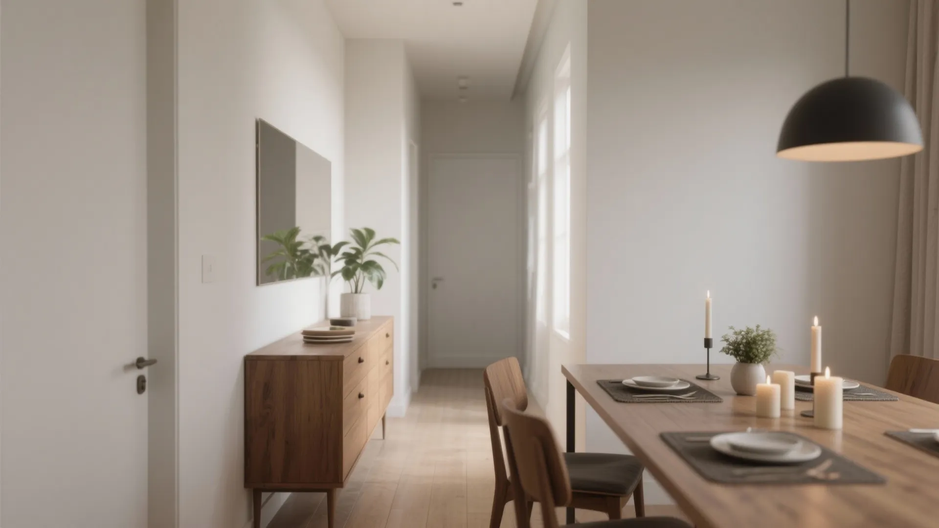 2. Slim Dresser as a Console Against the Wall