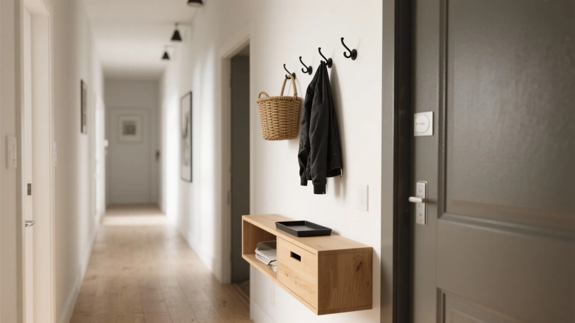 1) Slim Console + Vertical Storage: Make Every Inch Work