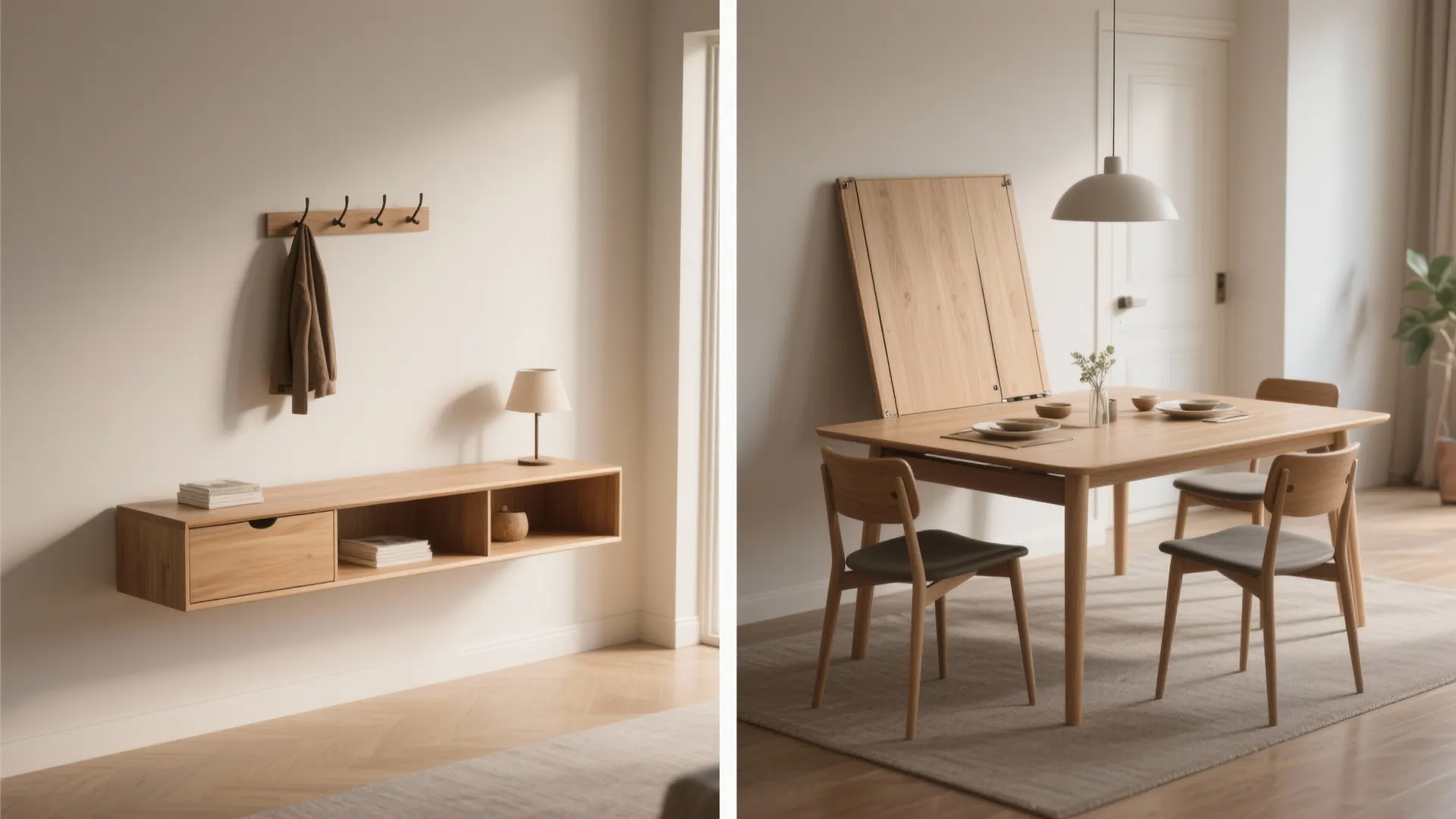 1. Slim console-turned-table