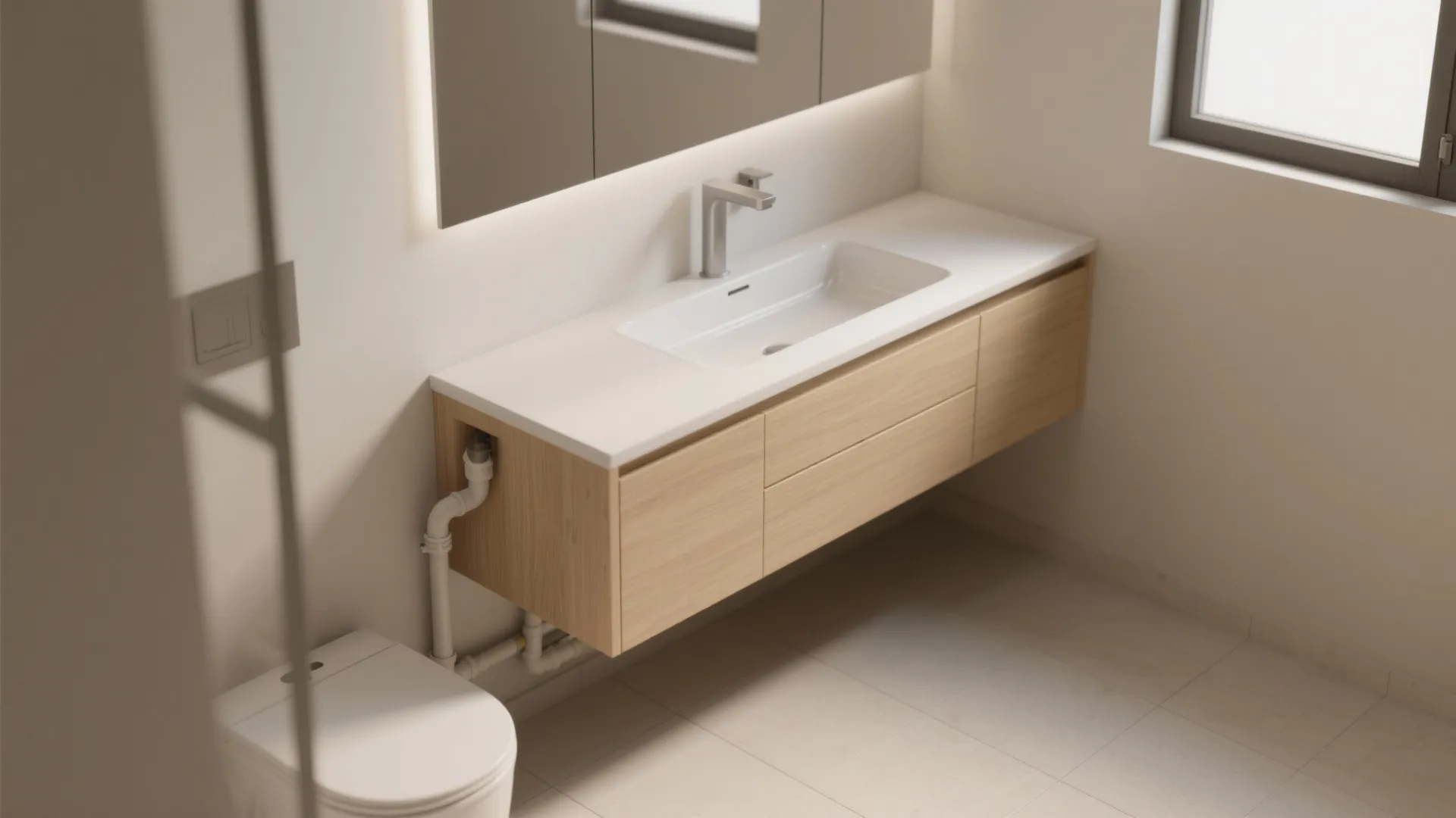 1. Slim-profile console vanity