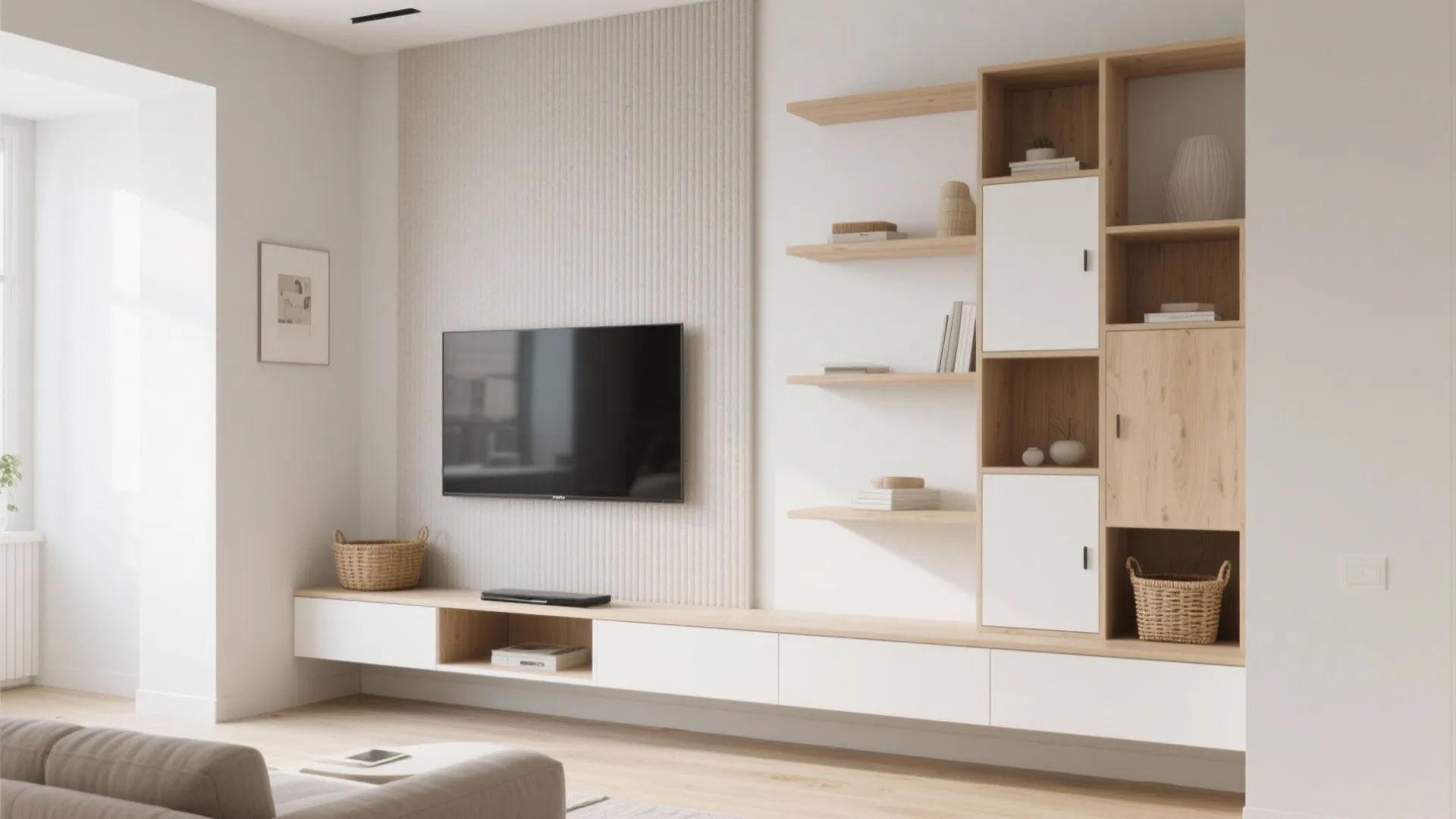 Slim Console + Vertical Shelves Combo