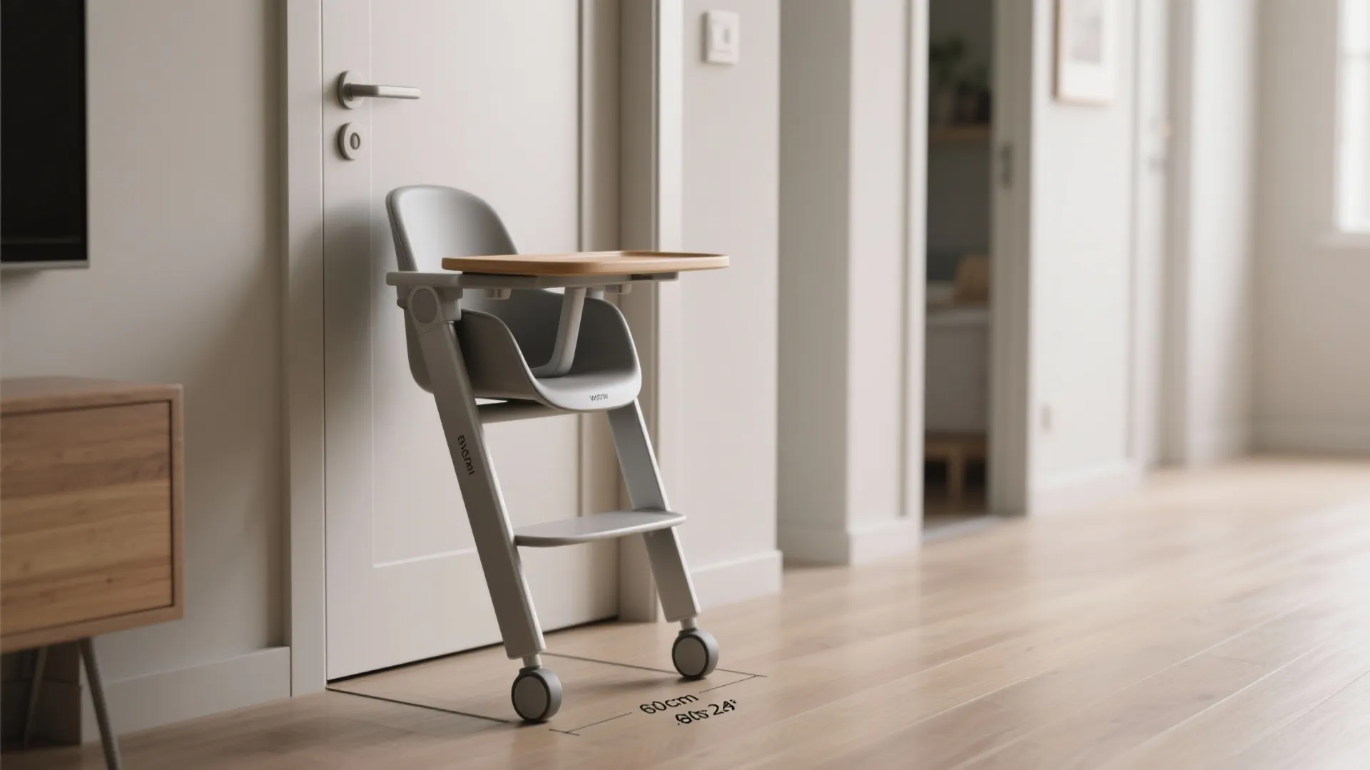 5. Slim convertible highchair with narrow footprint