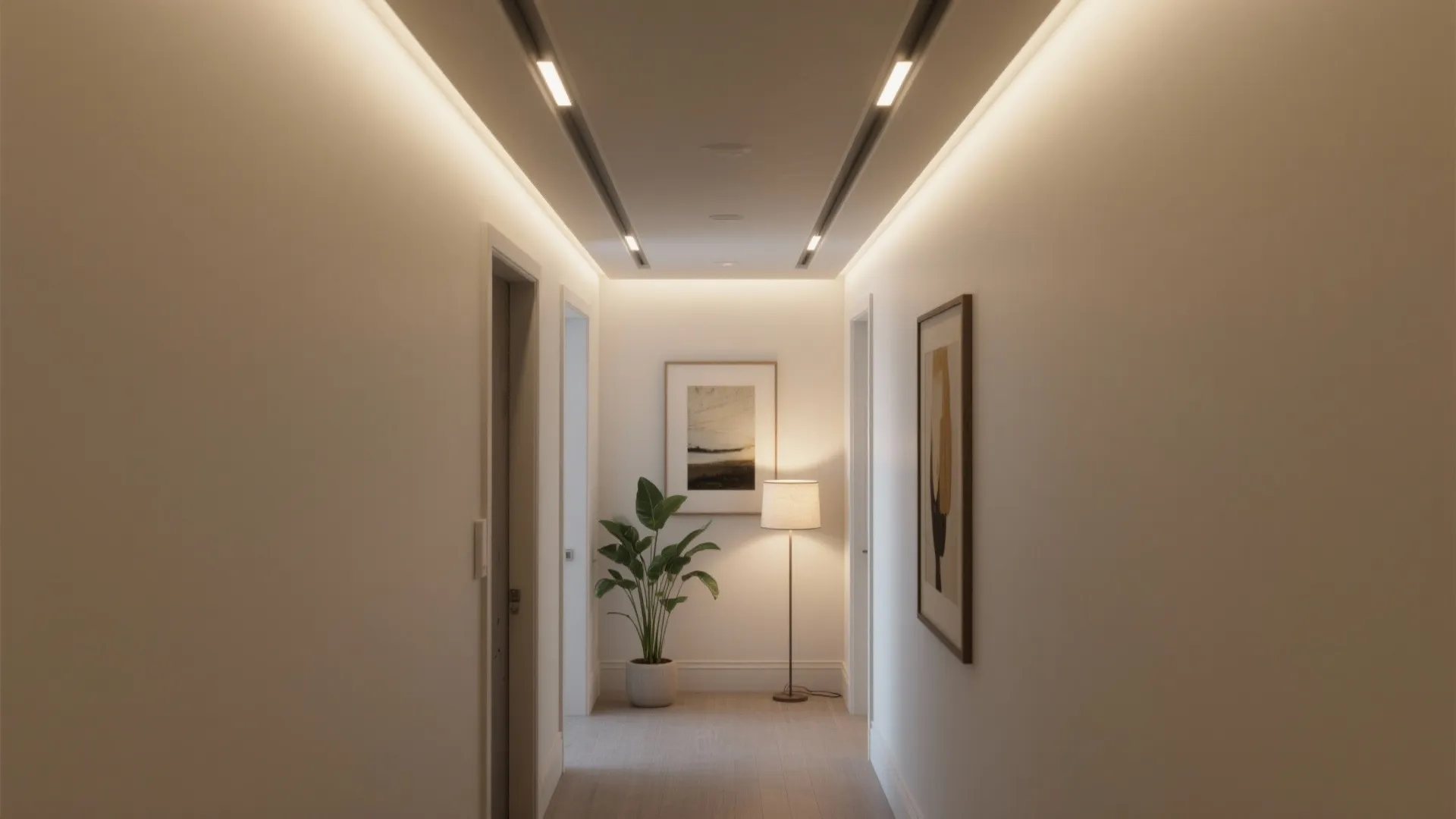 1) Slim Cove POP Ceiling With LED Strips