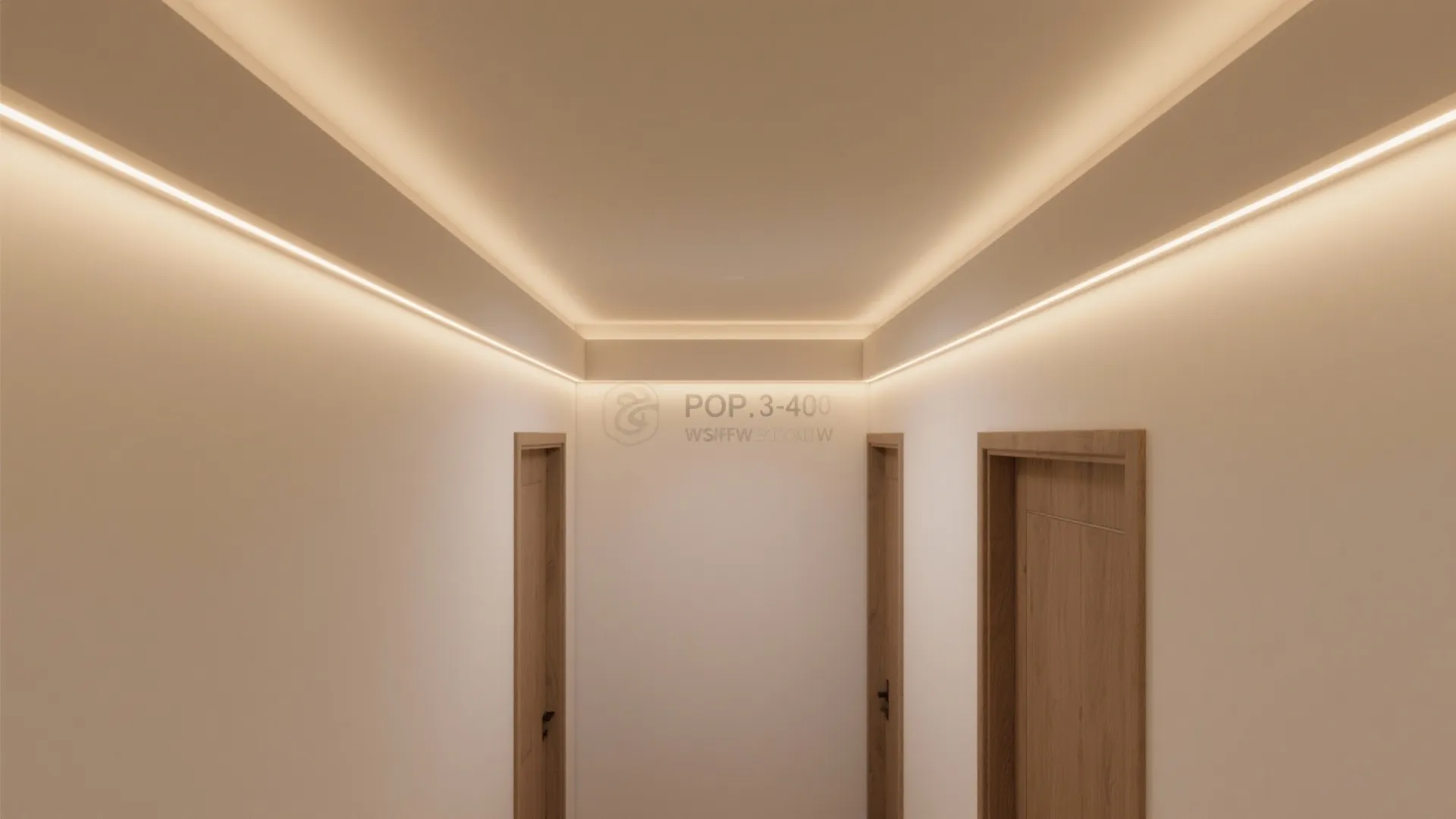 1) Slim Perimeter Cove with Recessed Strip Lighting