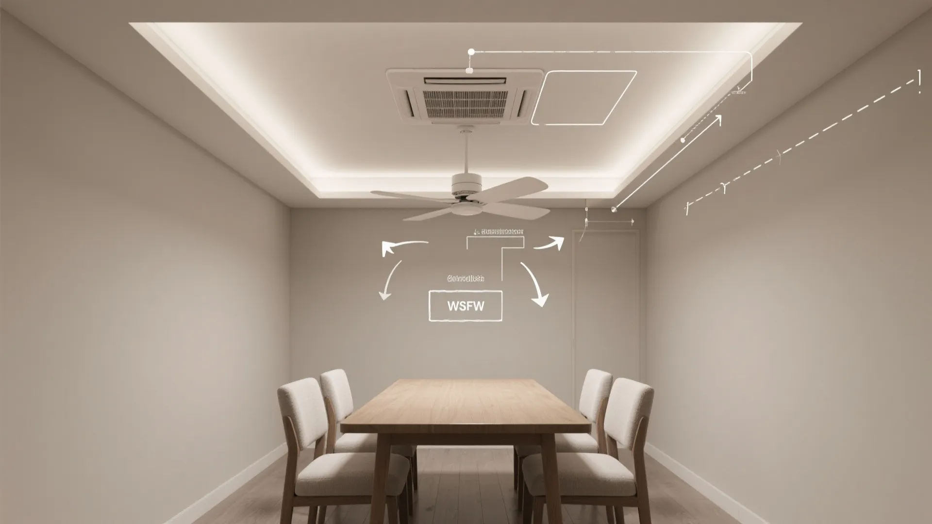 1) Slim Cove Rectangle with a Flush-Mount Fan