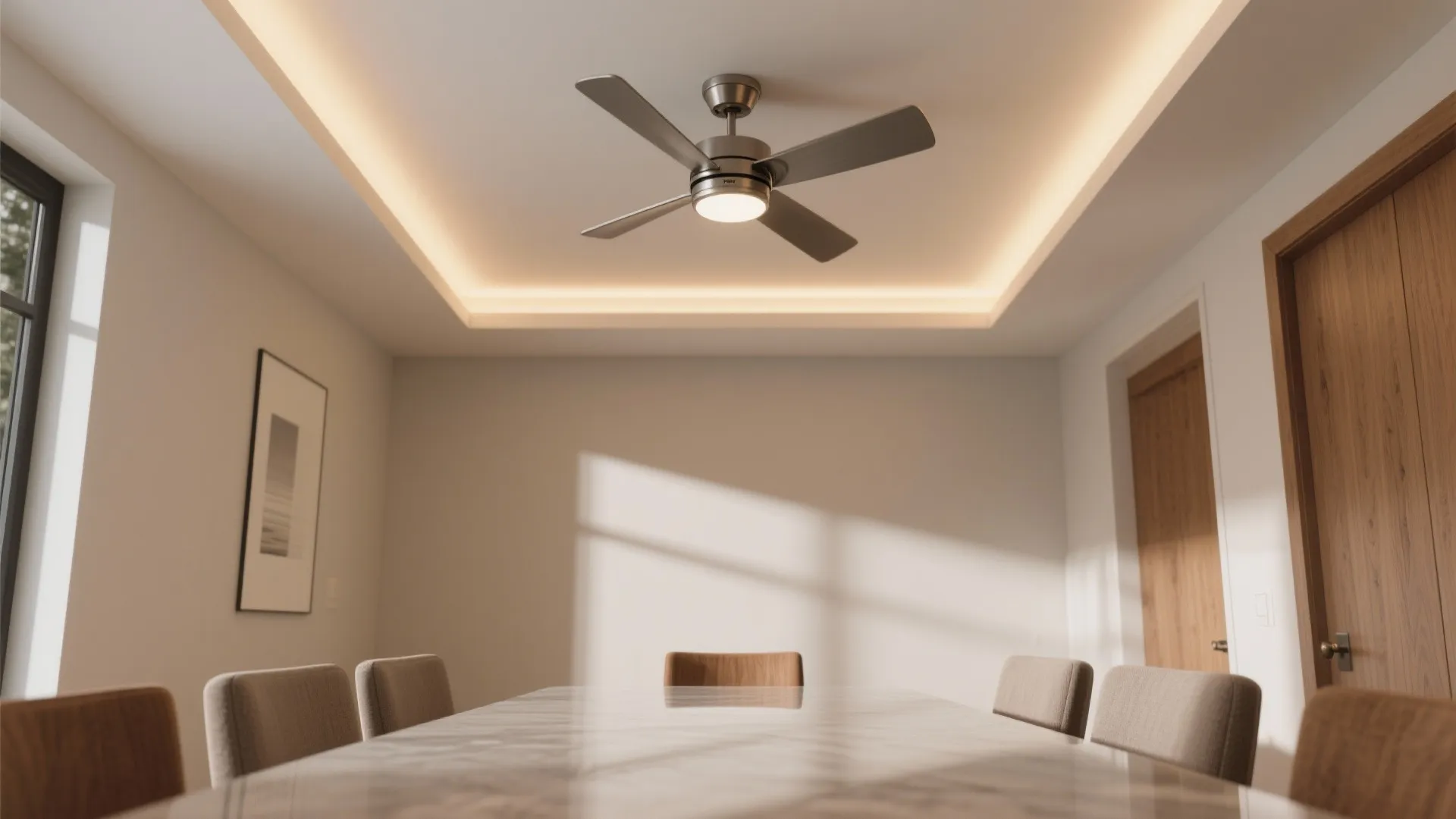 1) Slim Cove Rectangle with a Flush-Mount Fan