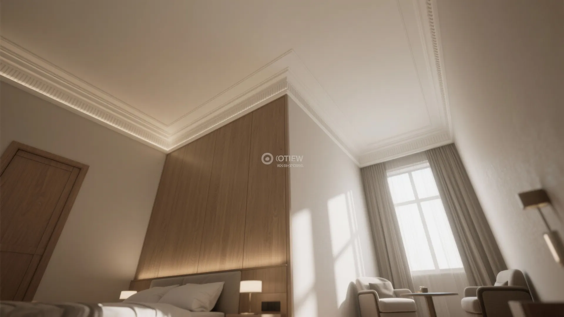 2. Slim crown to make the ceiling feel taller