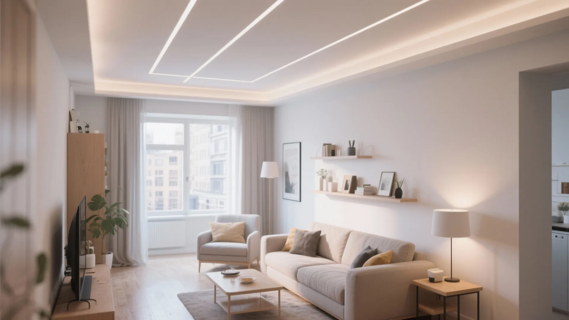 10. Slim Decorative Beams for Low Ceilings