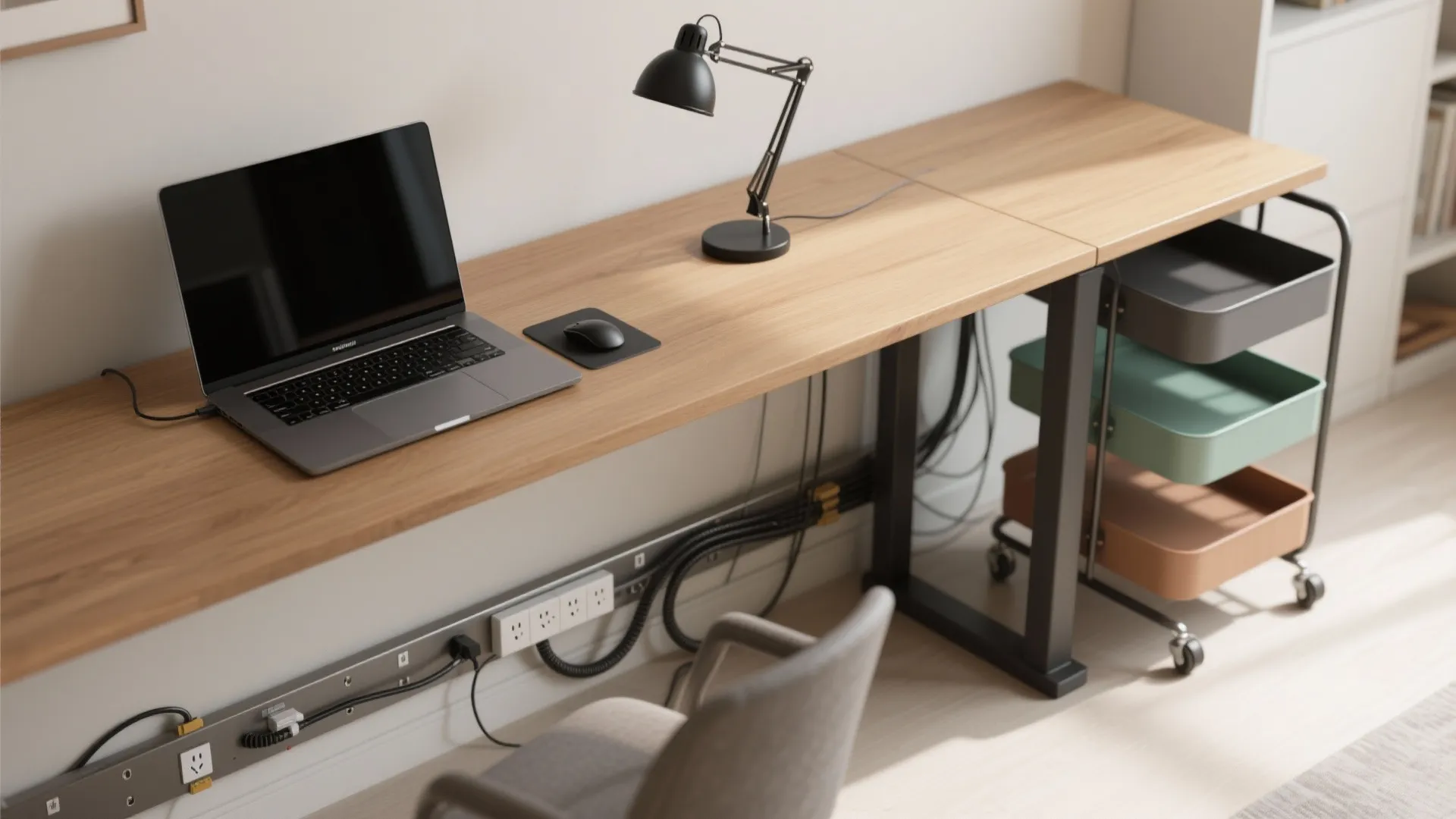 Slim modular furniture and cable management