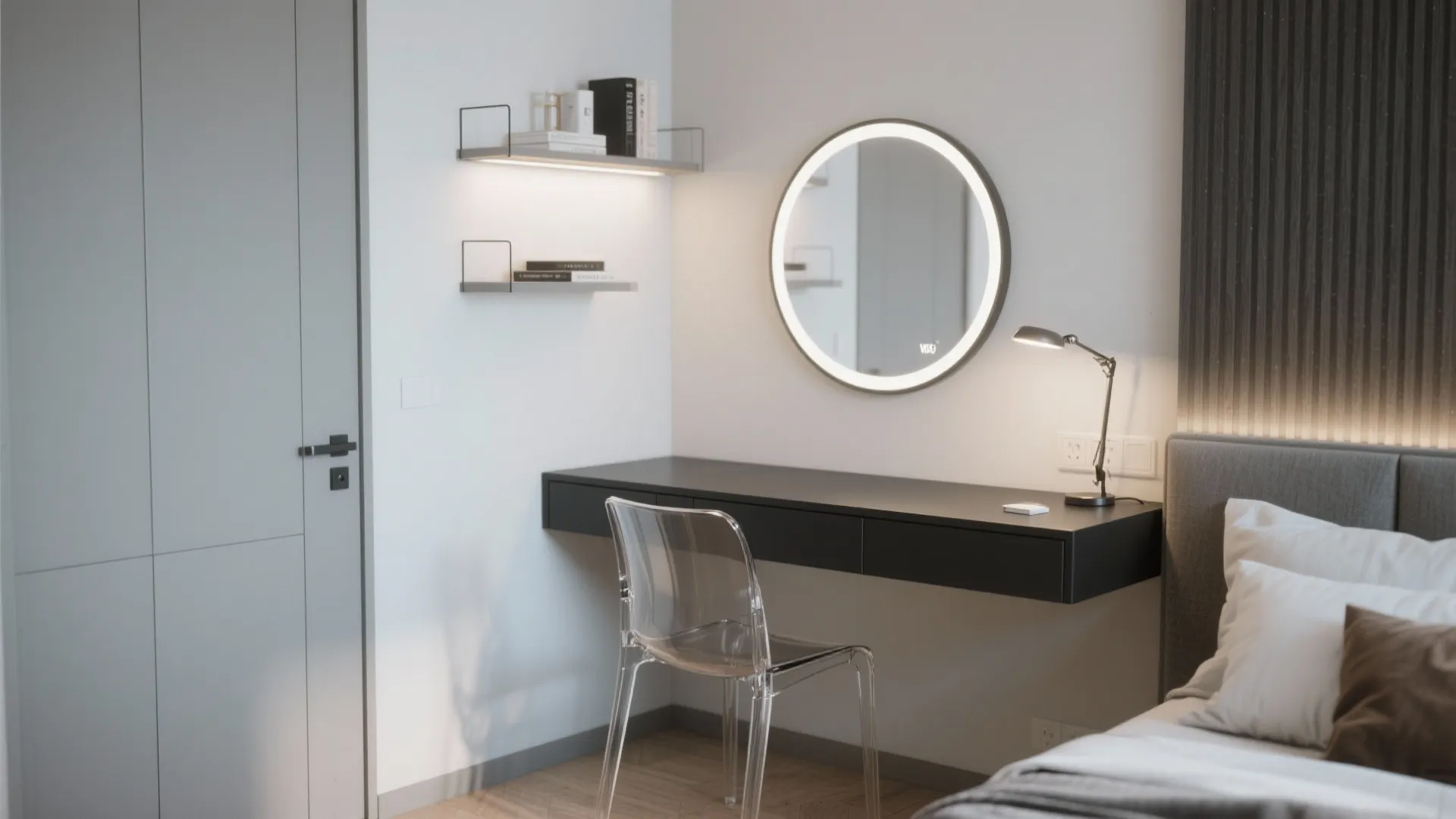 5. Slim Black Desk that Doubles as Vanity