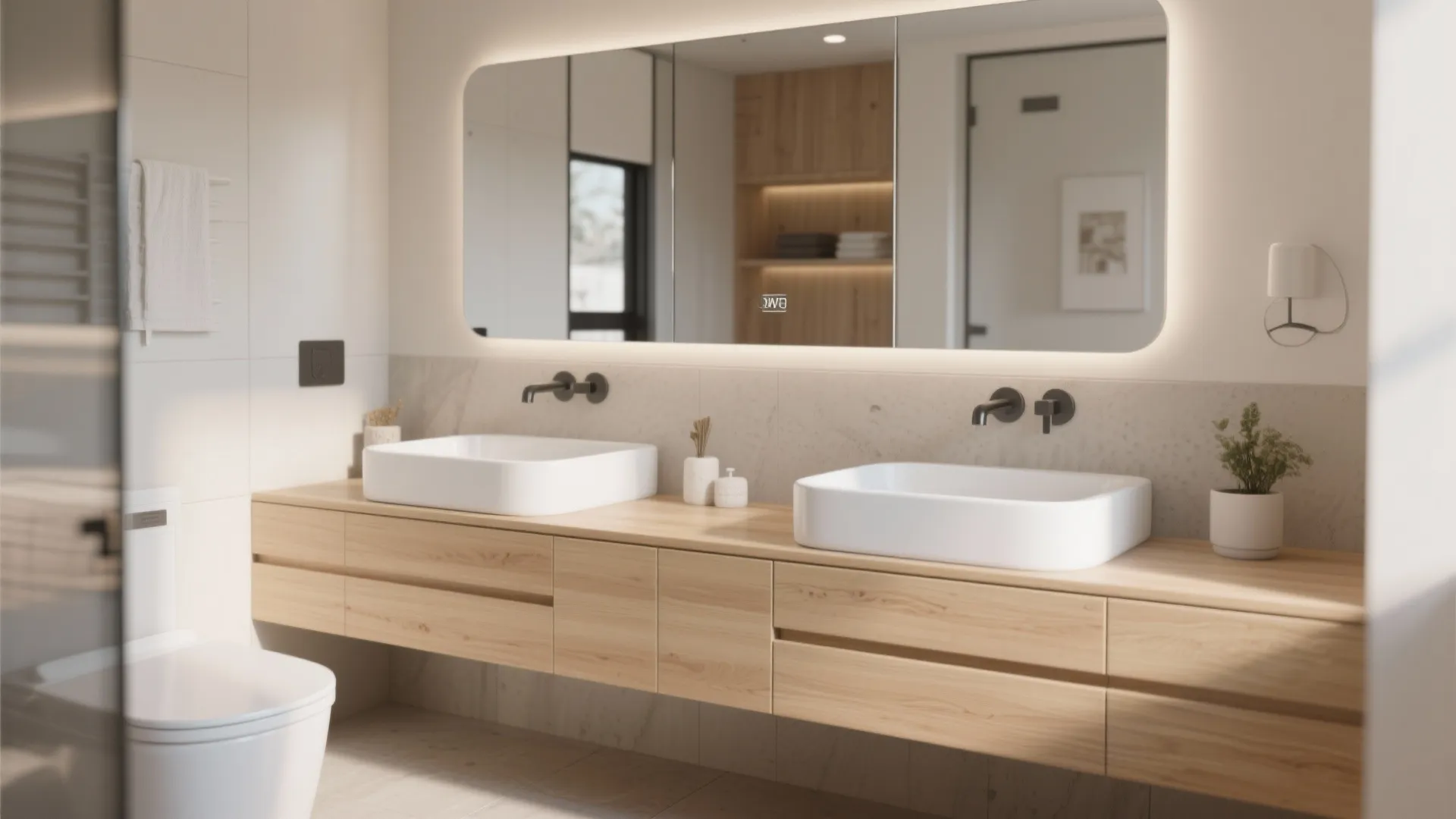 5. Double Vanity with Slim Profile