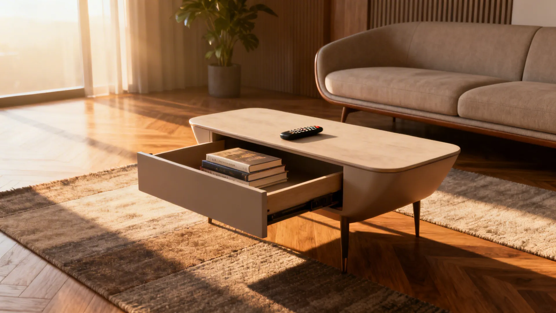 Living Room End Tables With Drawers to Hide Sofa Clutter
