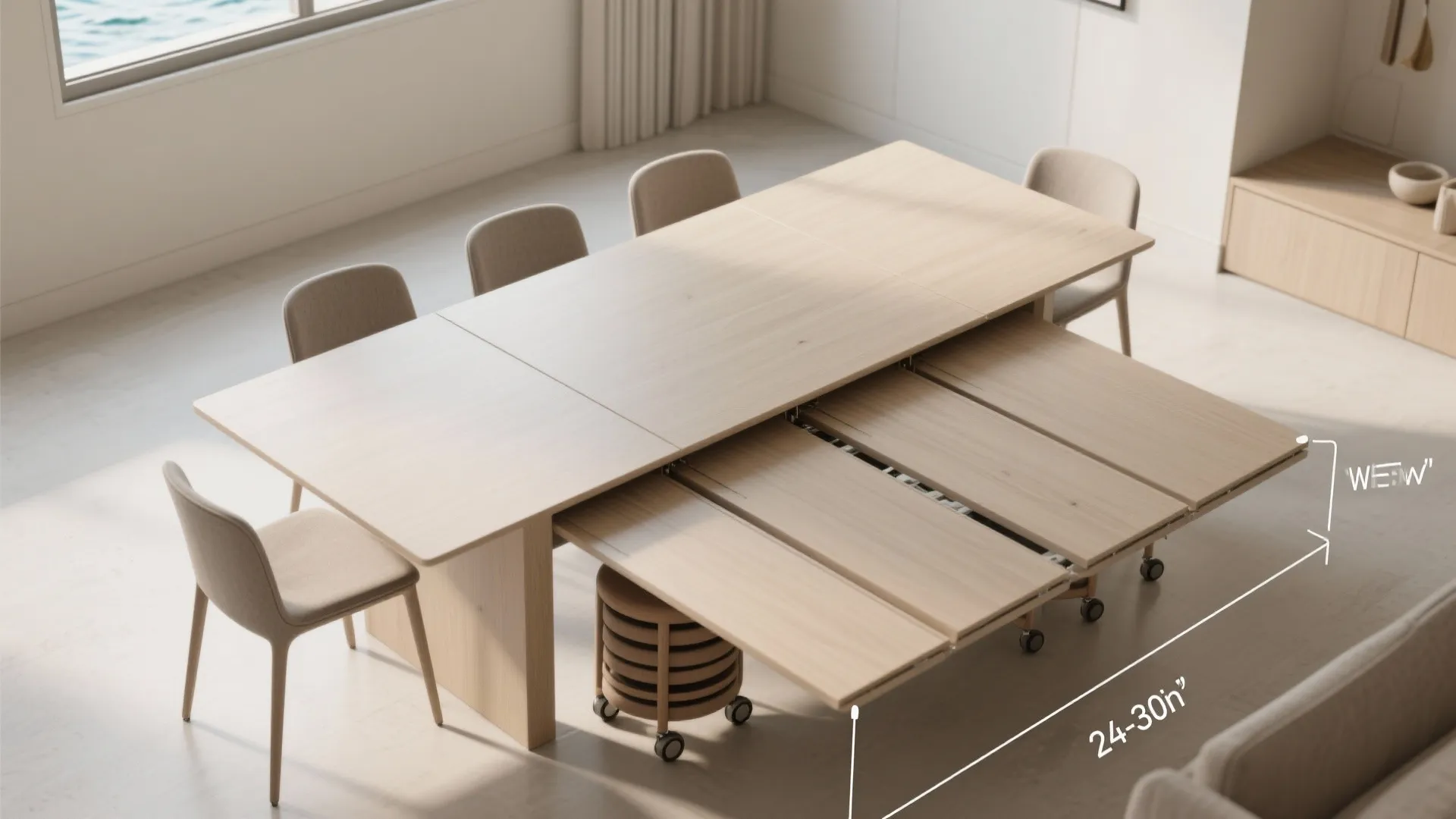 3. Slim Tables and Flexible Seating