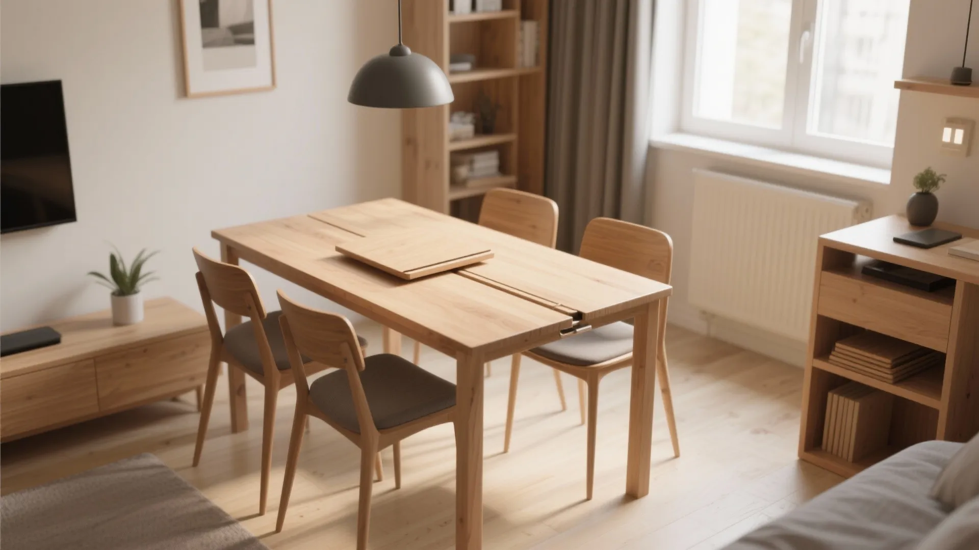 1. Go for a slim, extendable table