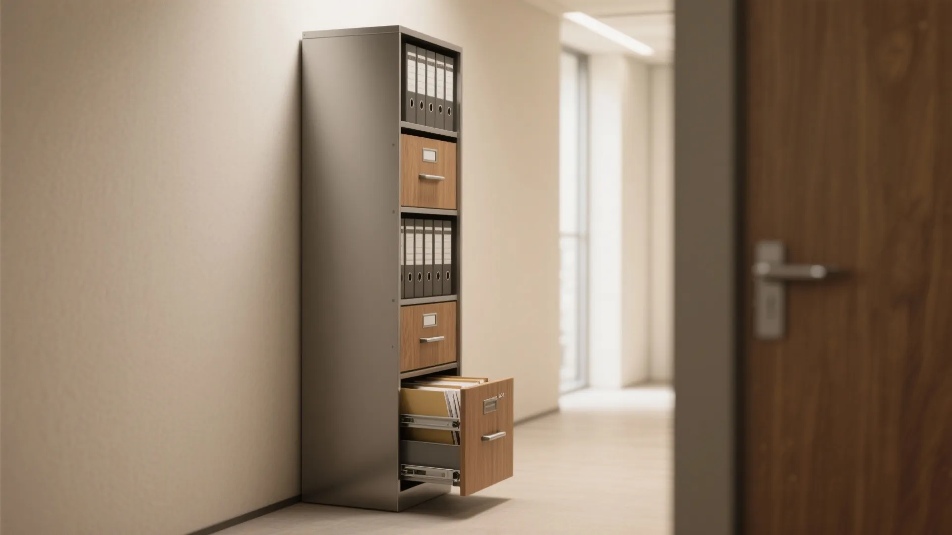 1. Slim vertical filing tower