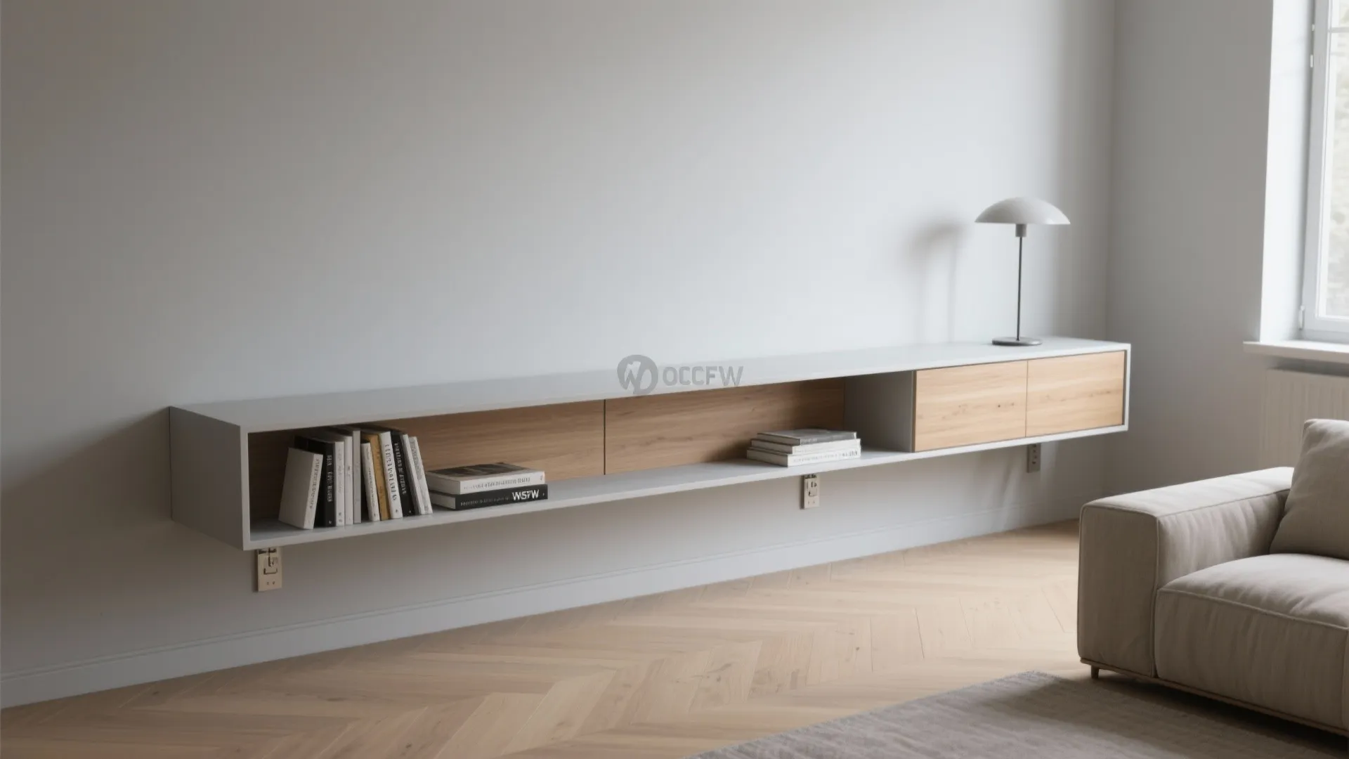 1. Slim floating wall unit